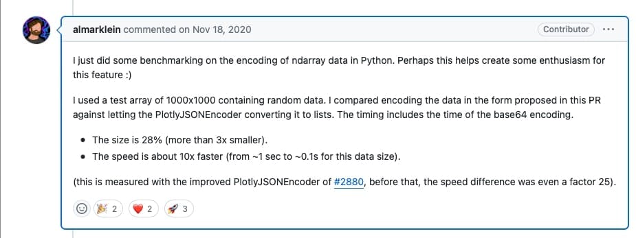 community appreciation for benchmarks on typed array support