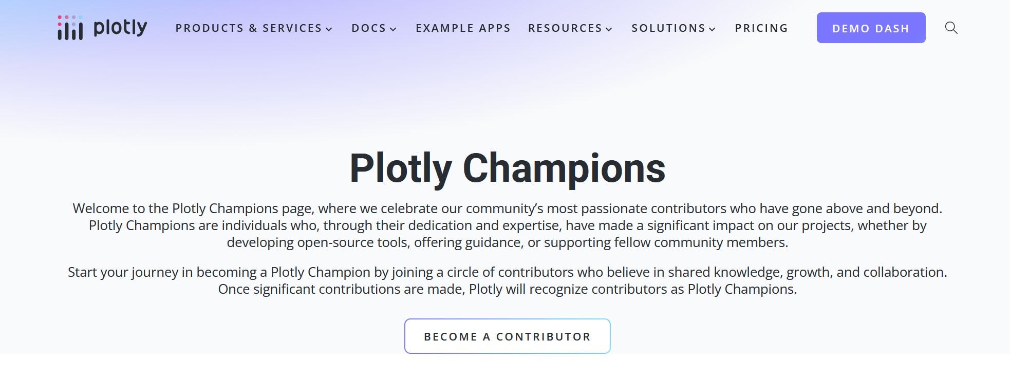 Plotly Champions page