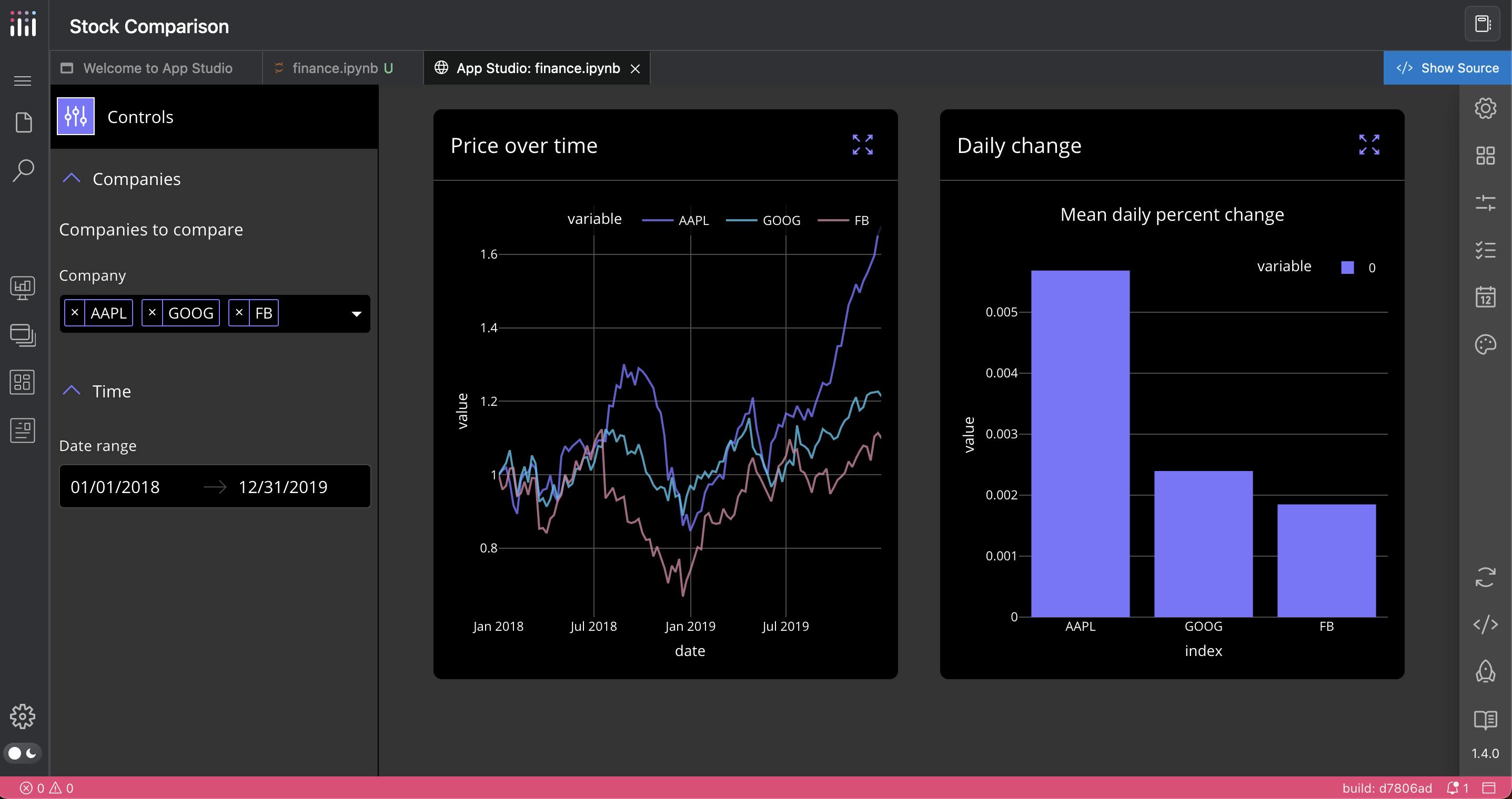 App Studio charts