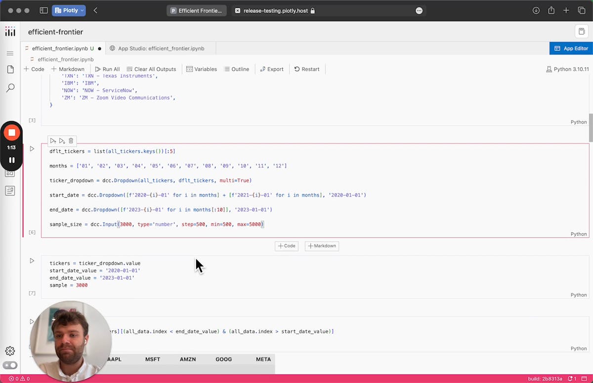 Plotly App Studio | Python notebook to data app