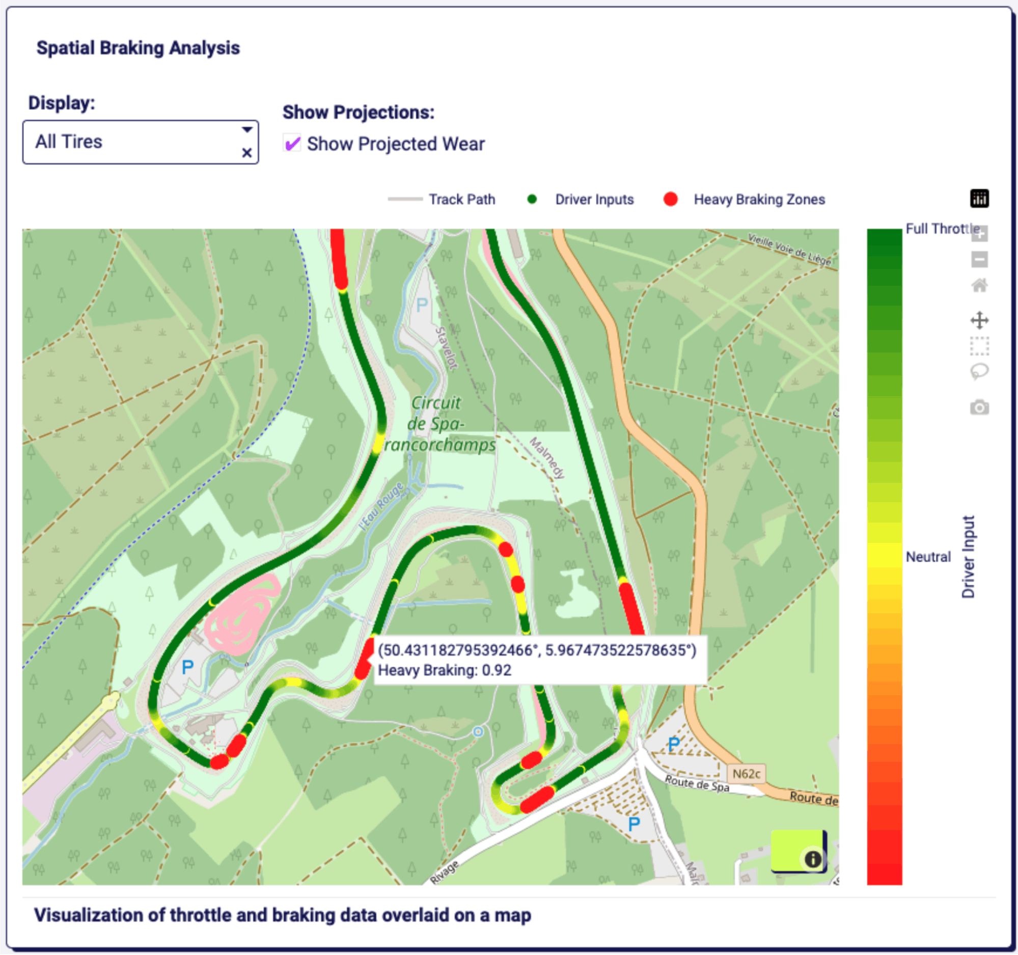 Spatial braking analysis app