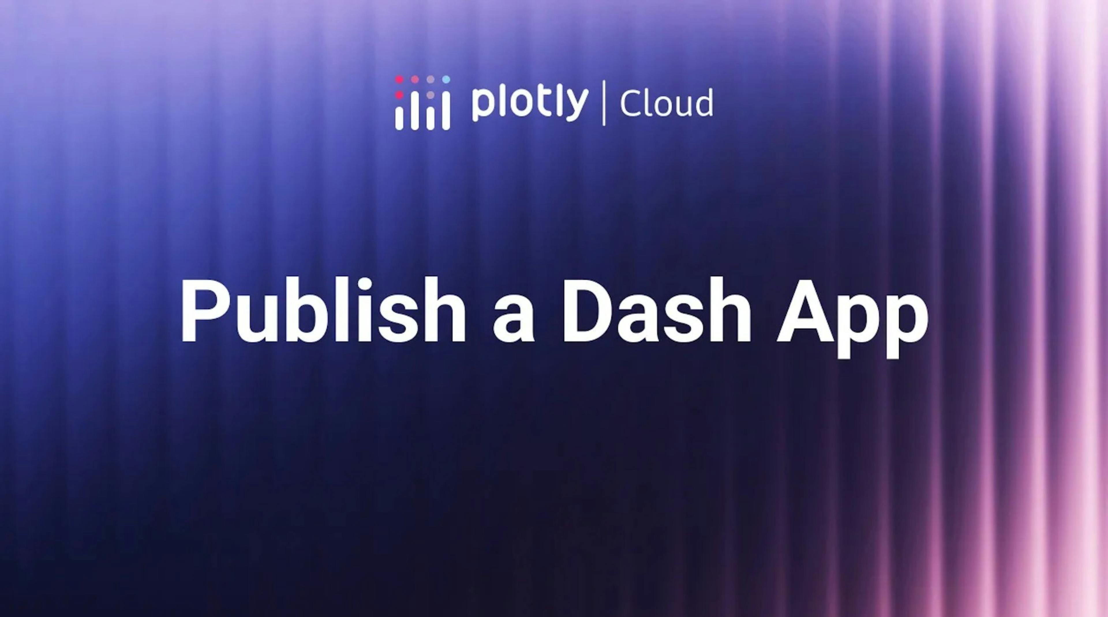 publish a dash app