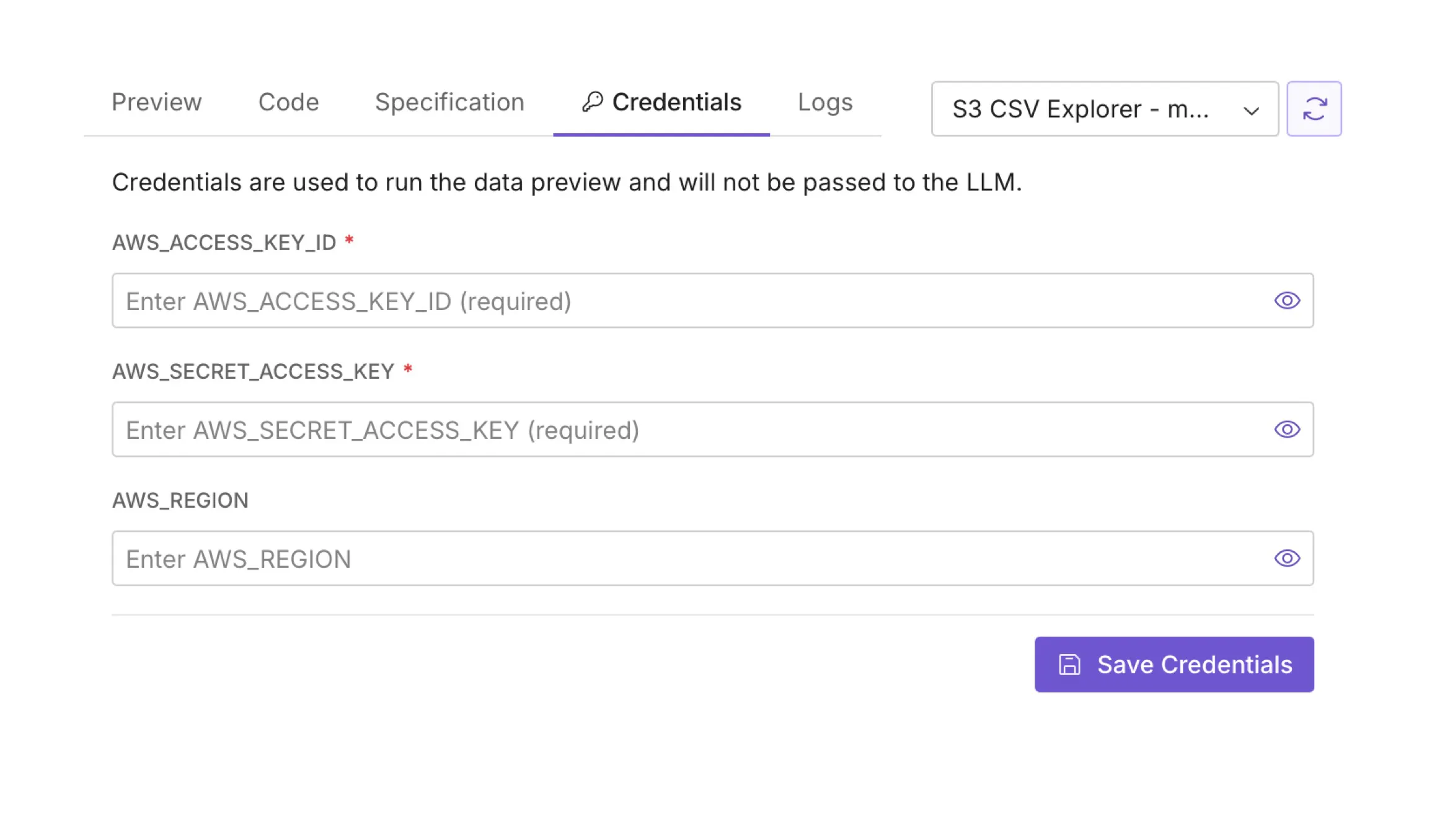 plotly studio s3 bucket credentials