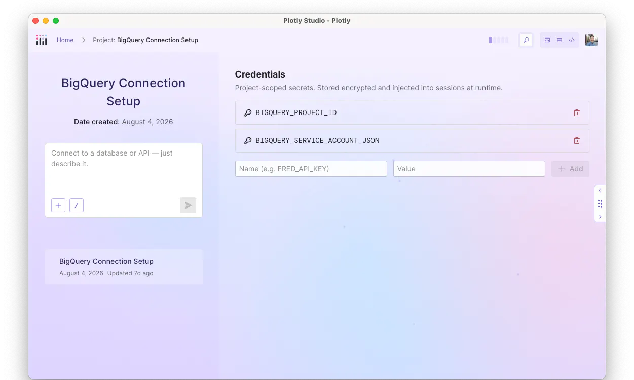 Project credentials