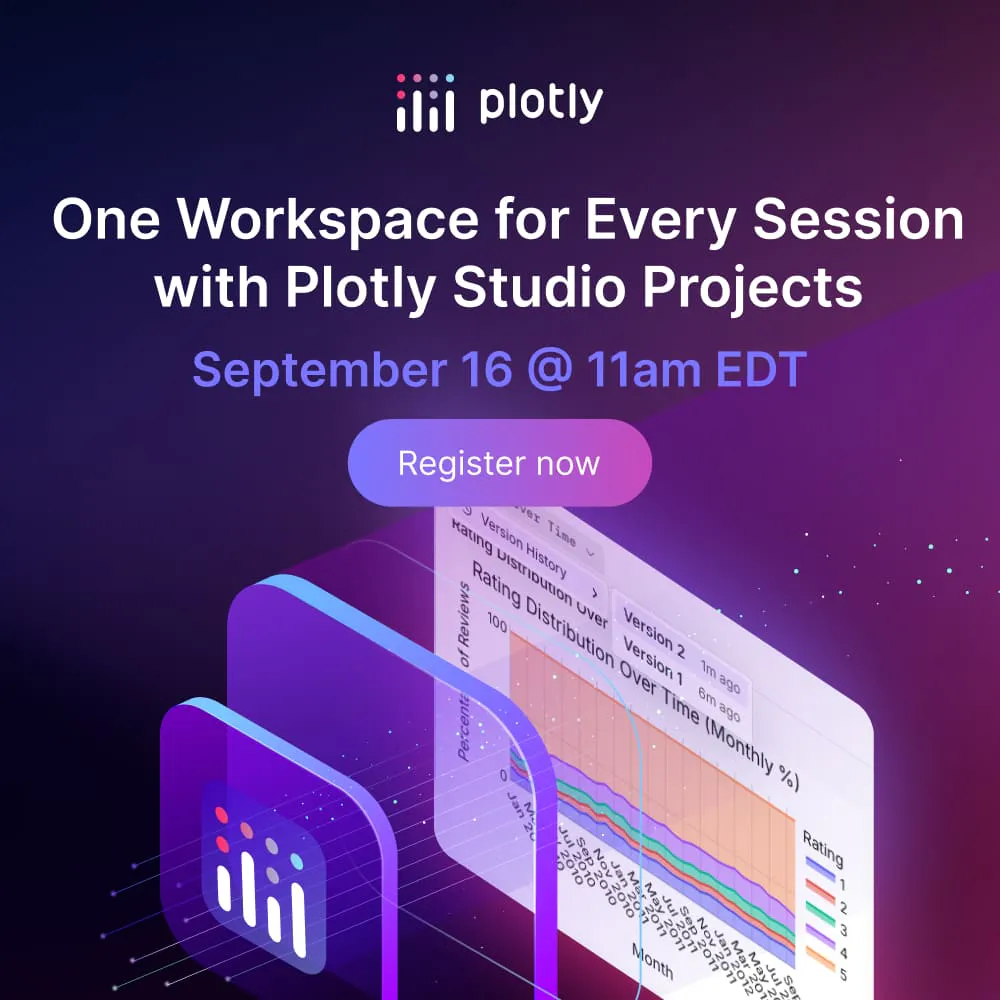 Sign up for the upcoming webinar: One Workspace for Every Session with Plotly Studio Projects