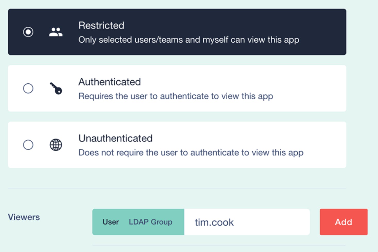 authentication panel