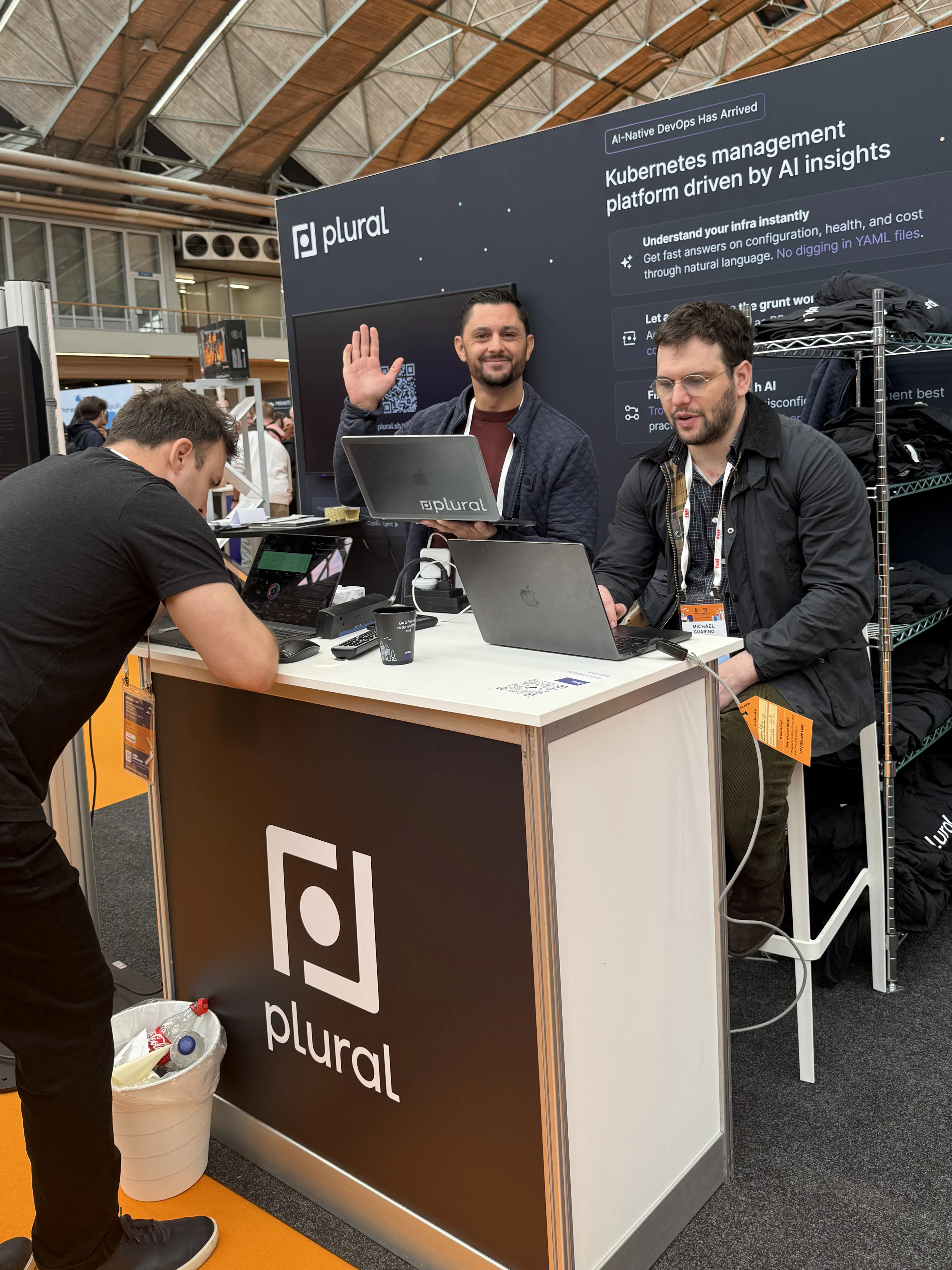 Sam waving to the camera