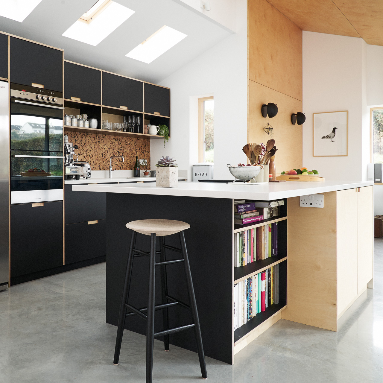 Fenix Nero Ingo and birch fronts in our Whiterock Road kitchen