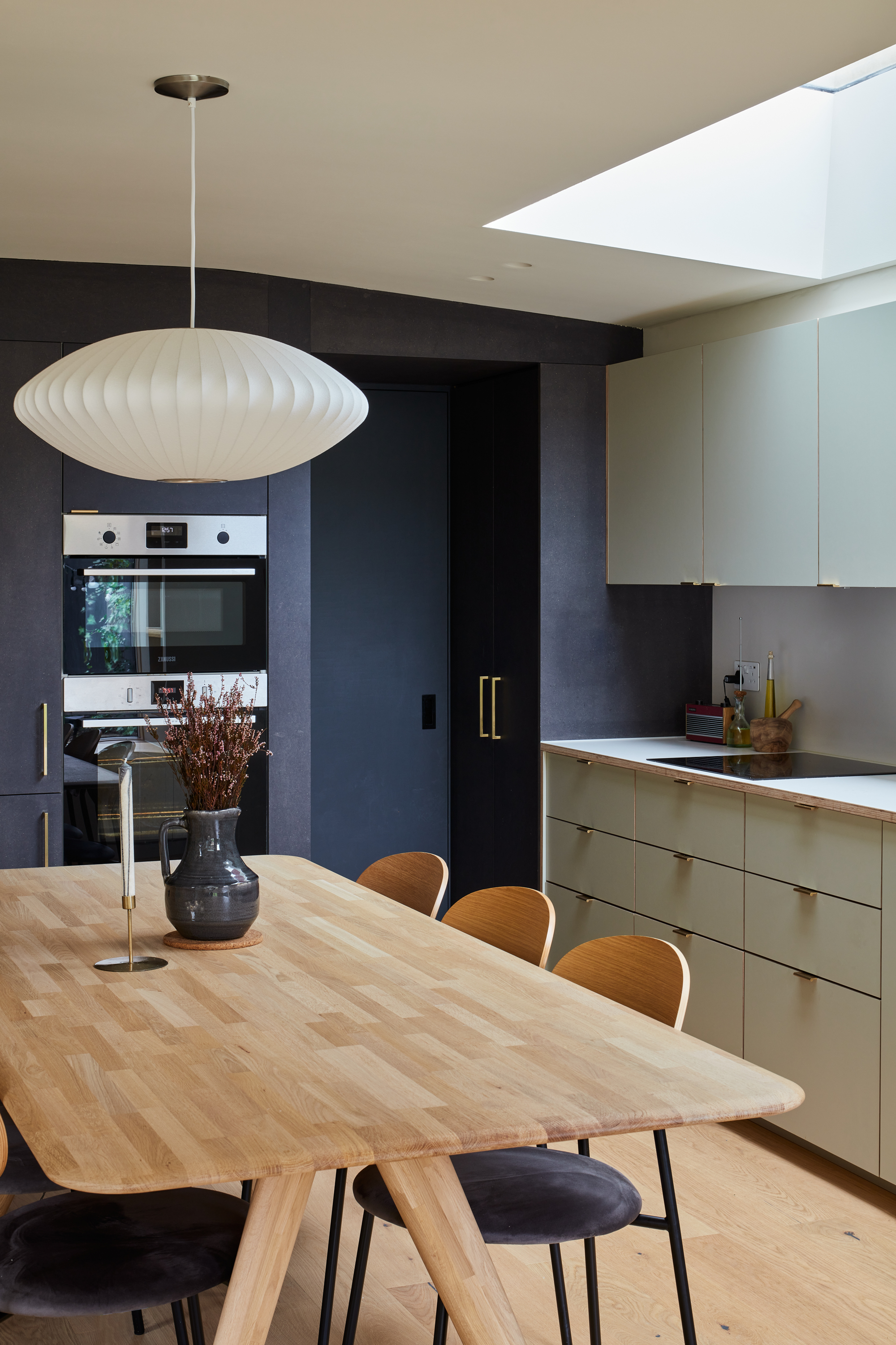 Plykea Formica Seed with brass edge pull handles