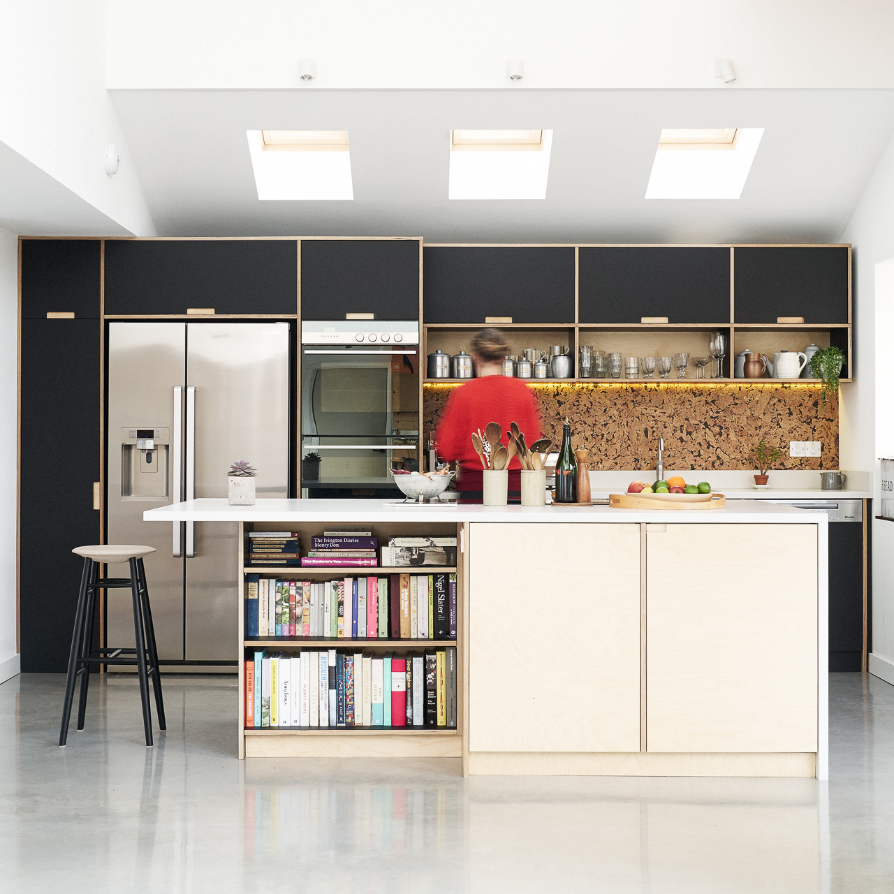 Fenix Nero Ingo and birch fronts in our Whiterock Road kitchen