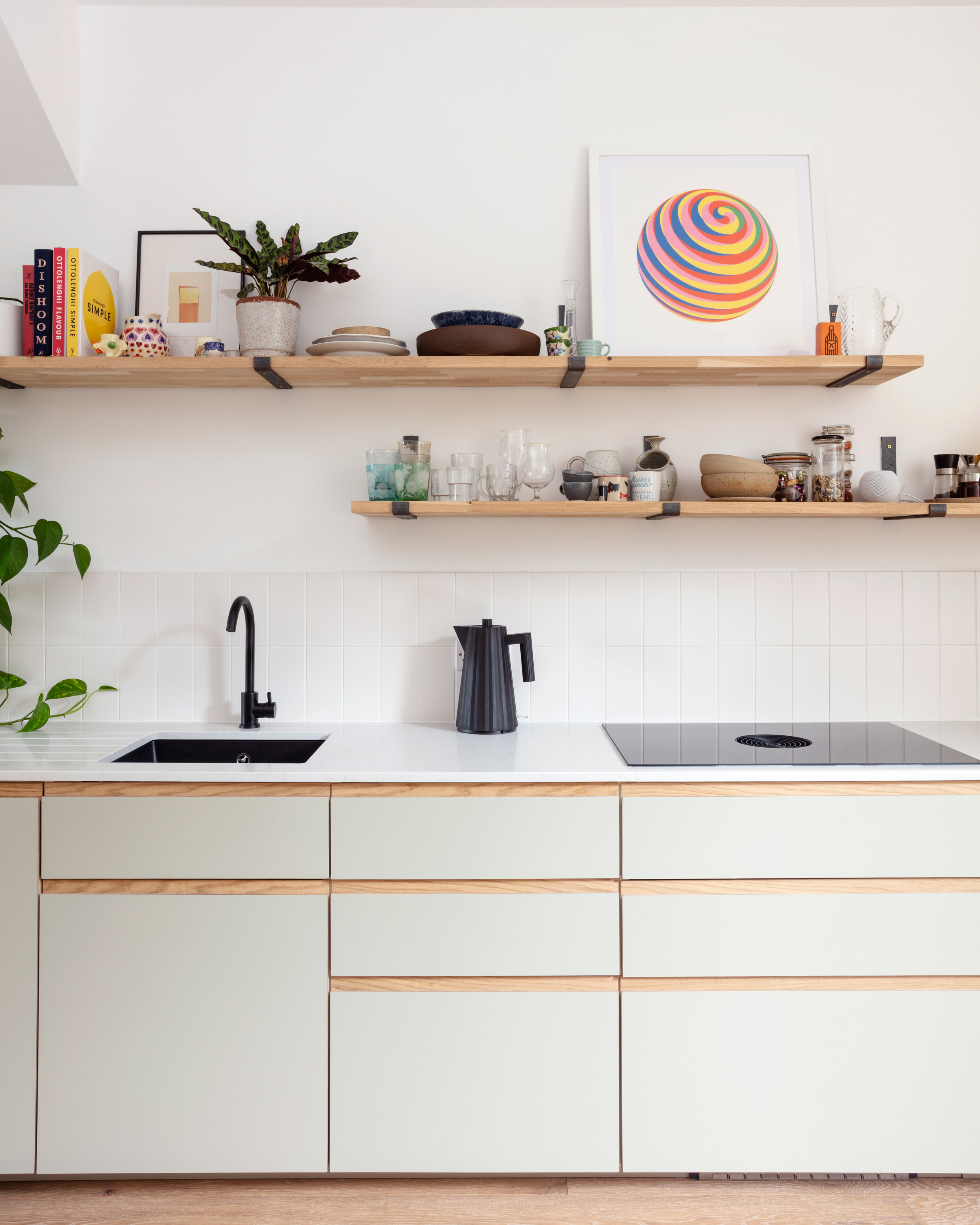 Plykea Formica Seed kitchen fronts with a J-Profile handle
