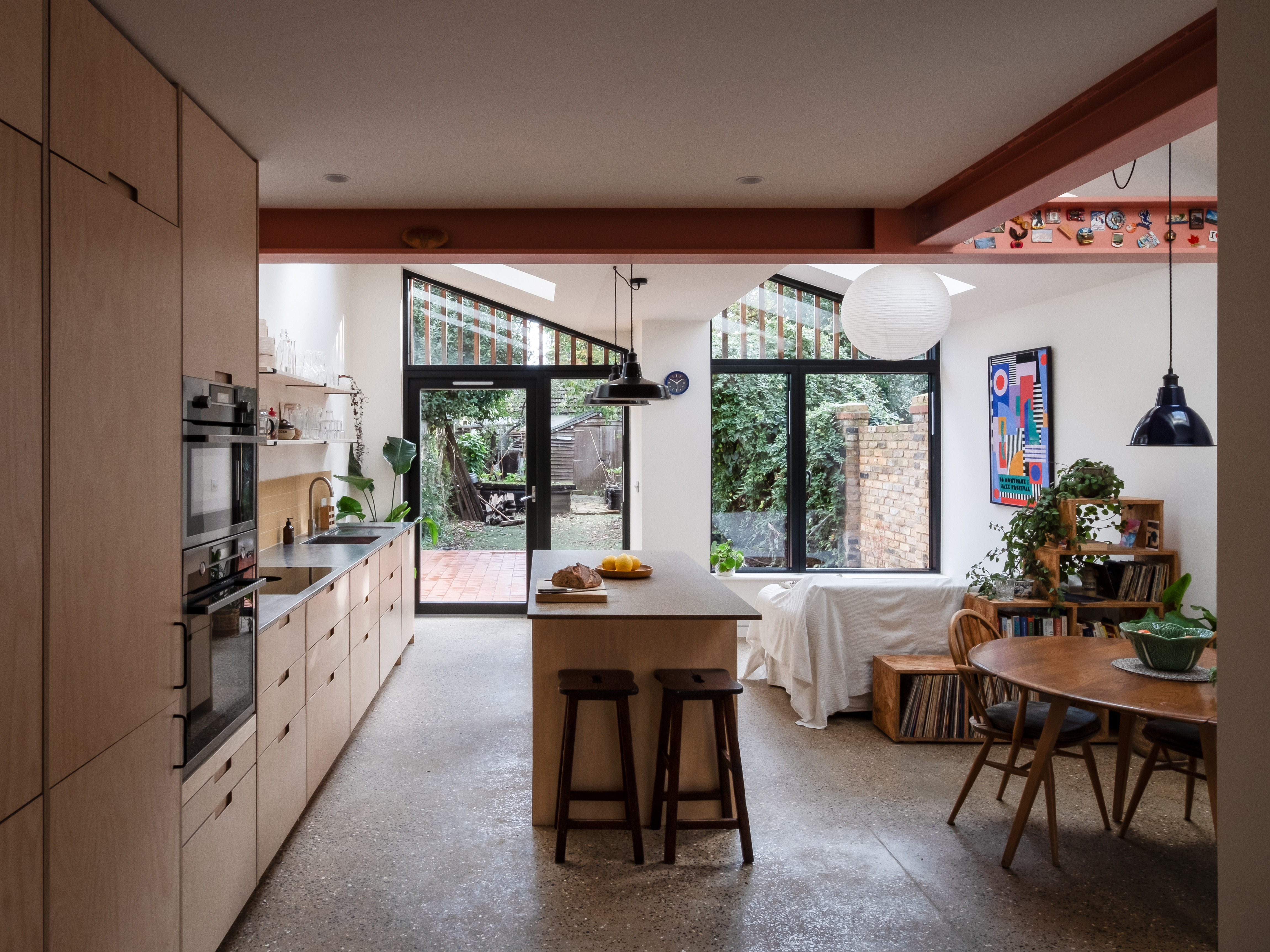 Plykea birch plywood kitchen with semi-recessed grab handles