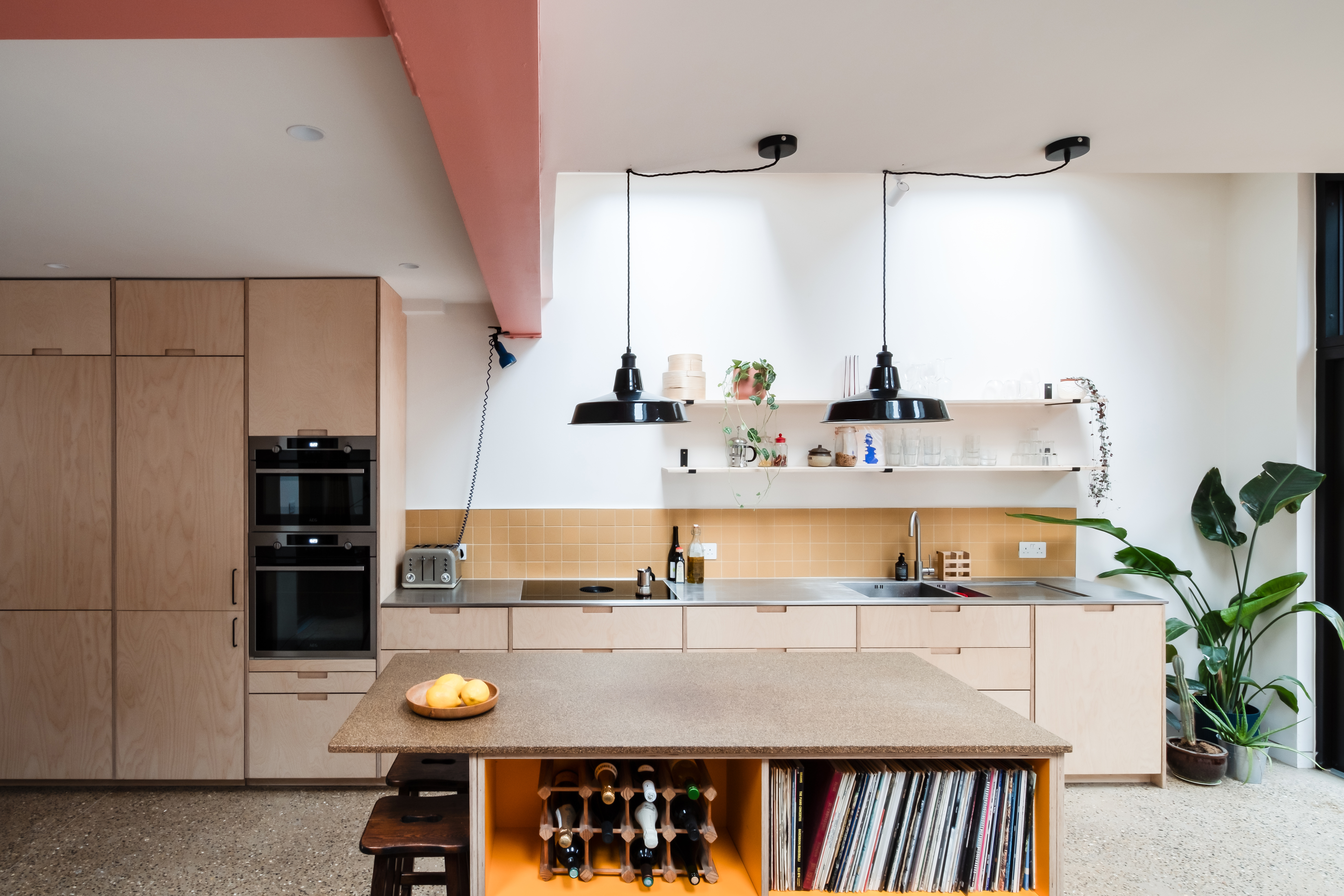 Plykea birch plywood kitchen with semi-recessed grab handles