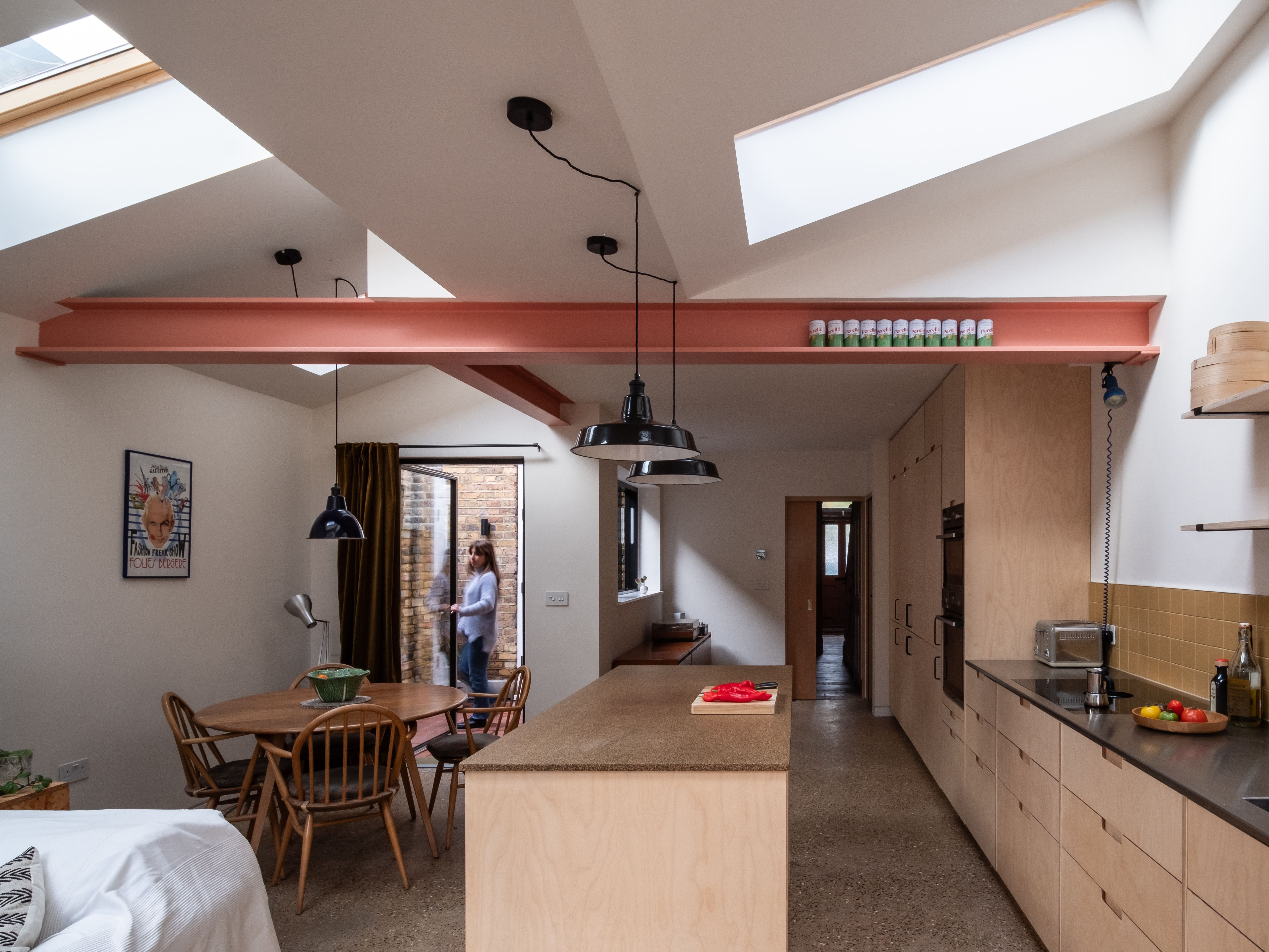 Plykea birch plywood kitchen with semi-recessed grab handles