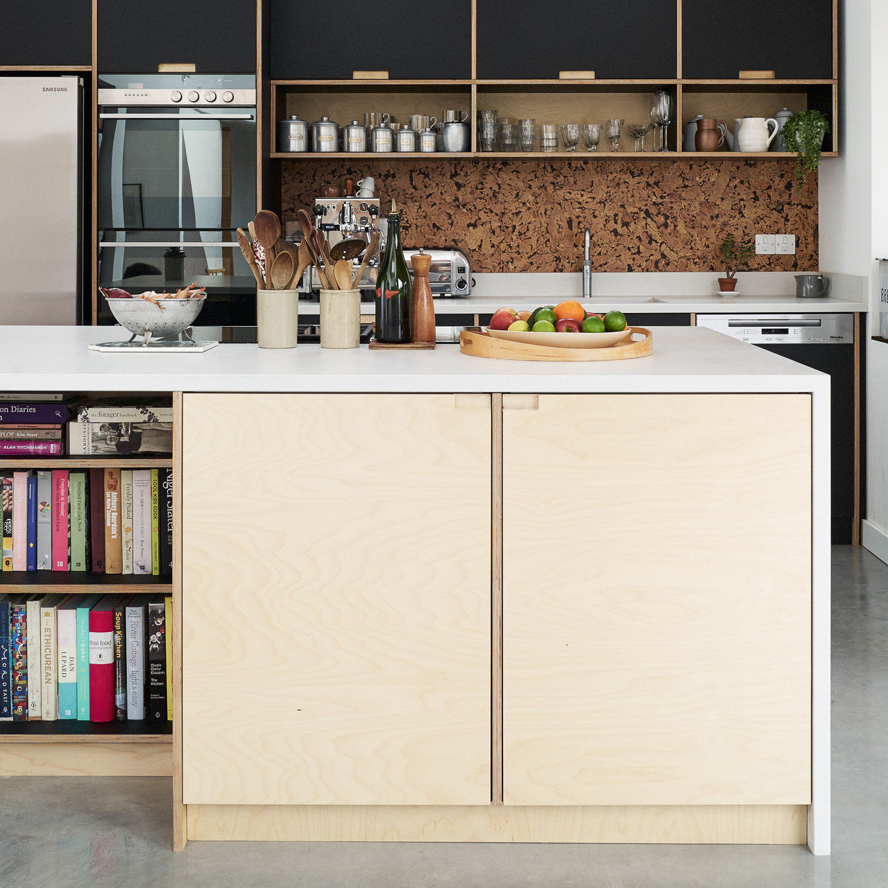 Fenix Nero Ingo and birch fronts in our Whiterock Road kitchen