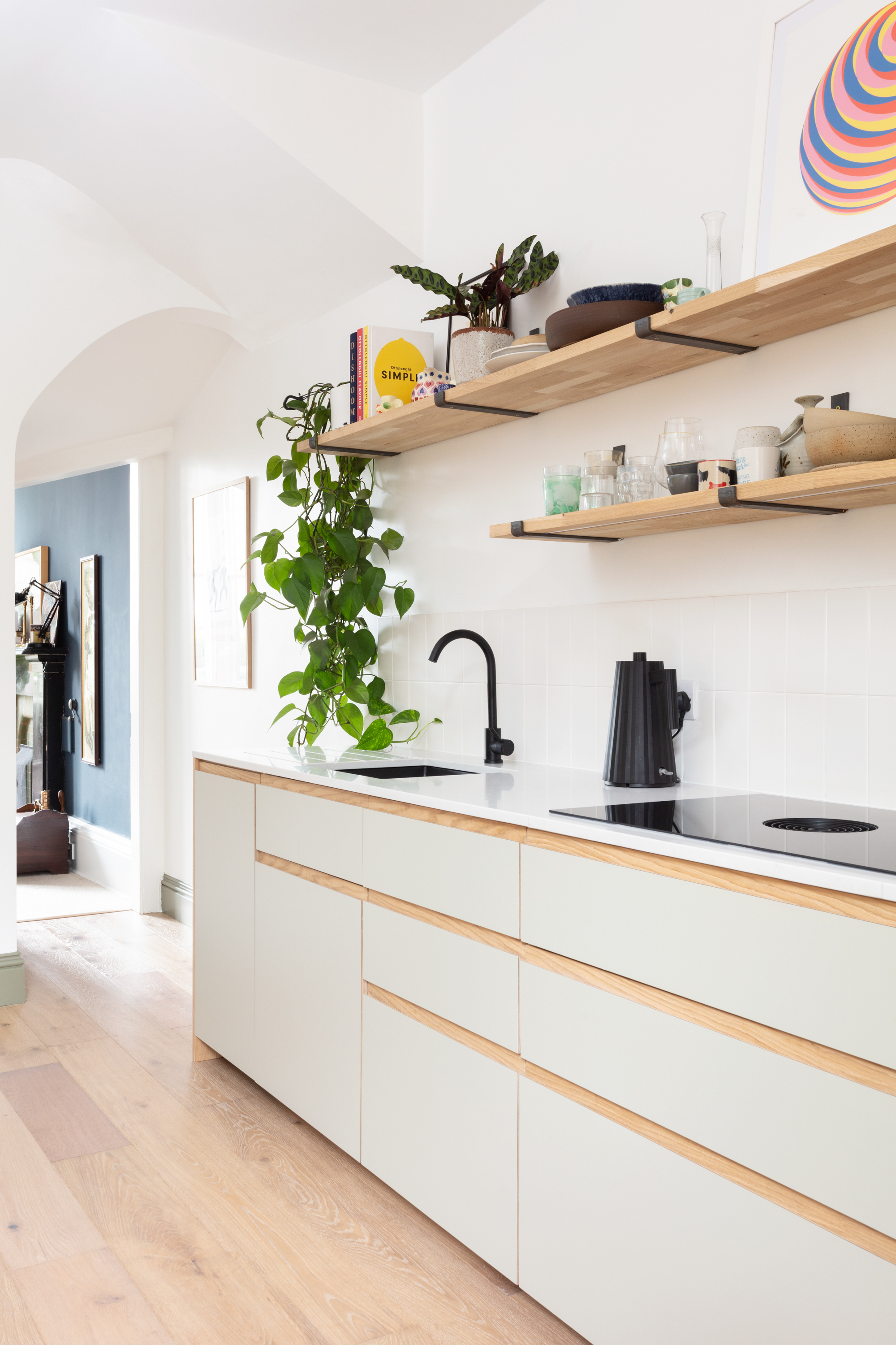 Plykea Formica Seed kitchen fronts with a J-Profile handle