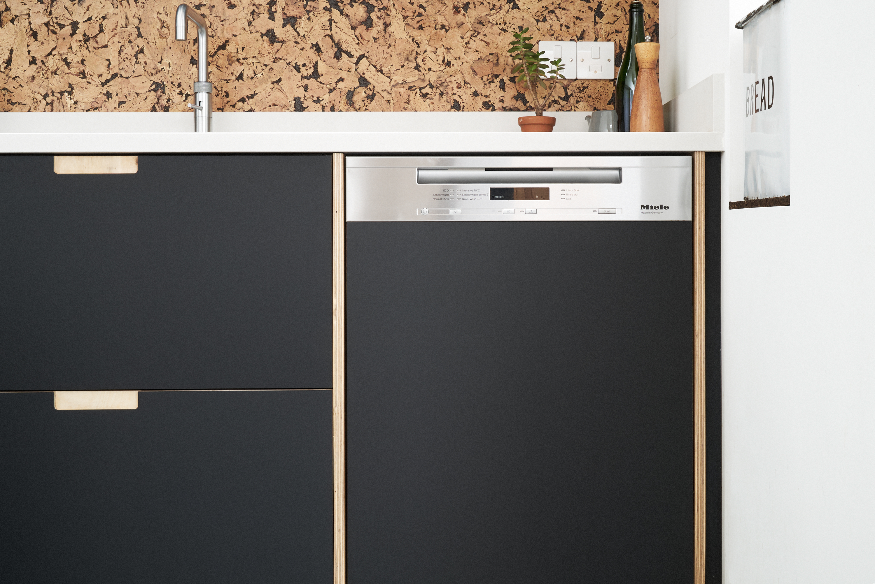 Fenix Nero Ingo and birch fronts in our Whiterock Road kitchen