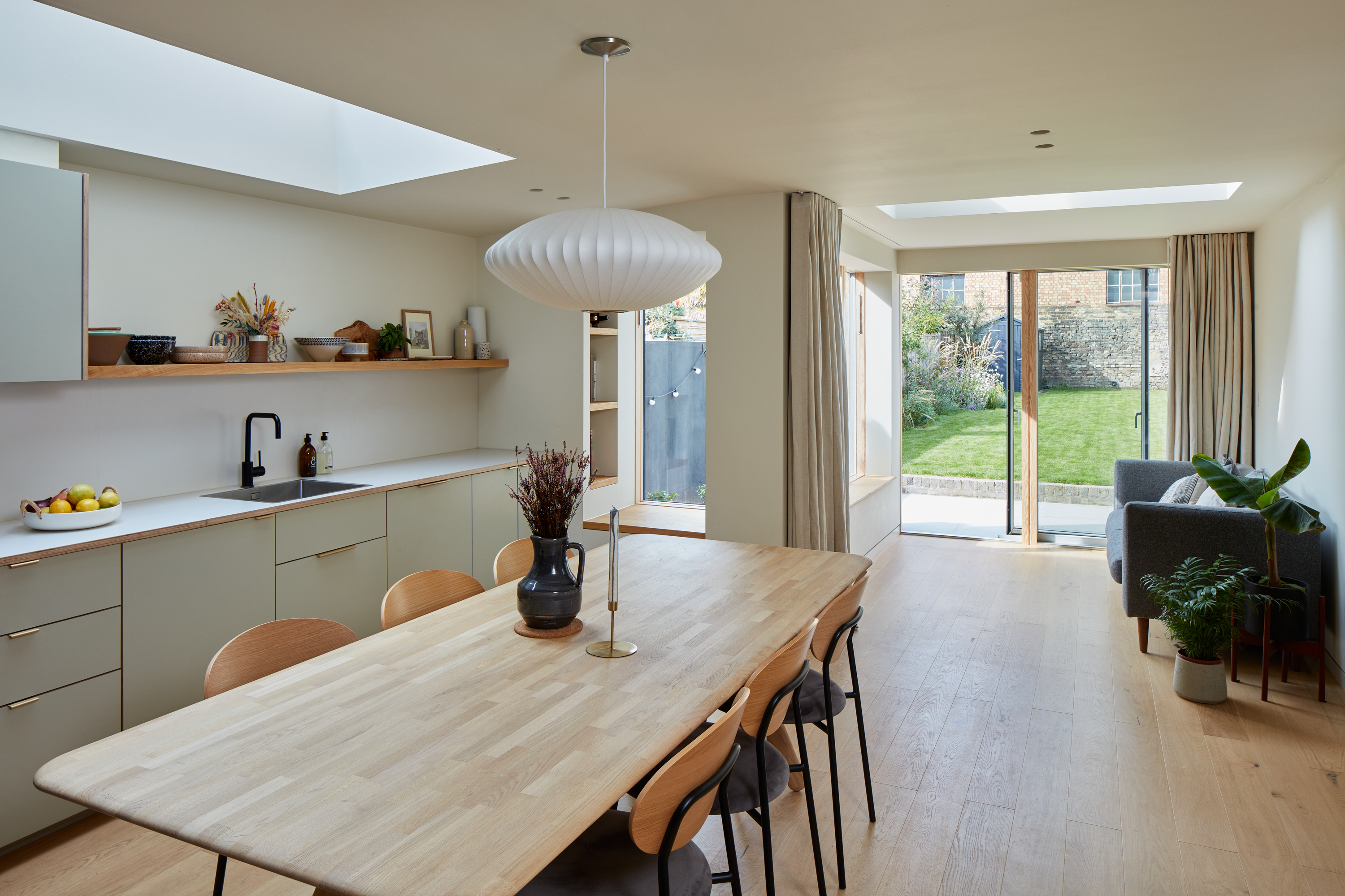 Plykea Formica Seed with brass edge pull handles