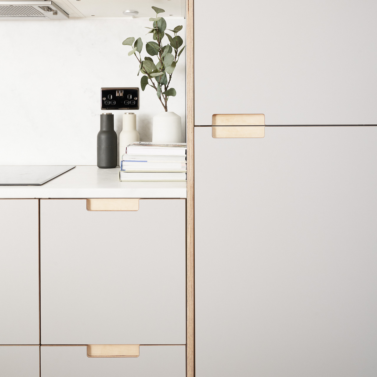 Plykea Formica Fox grey plywood fronts 