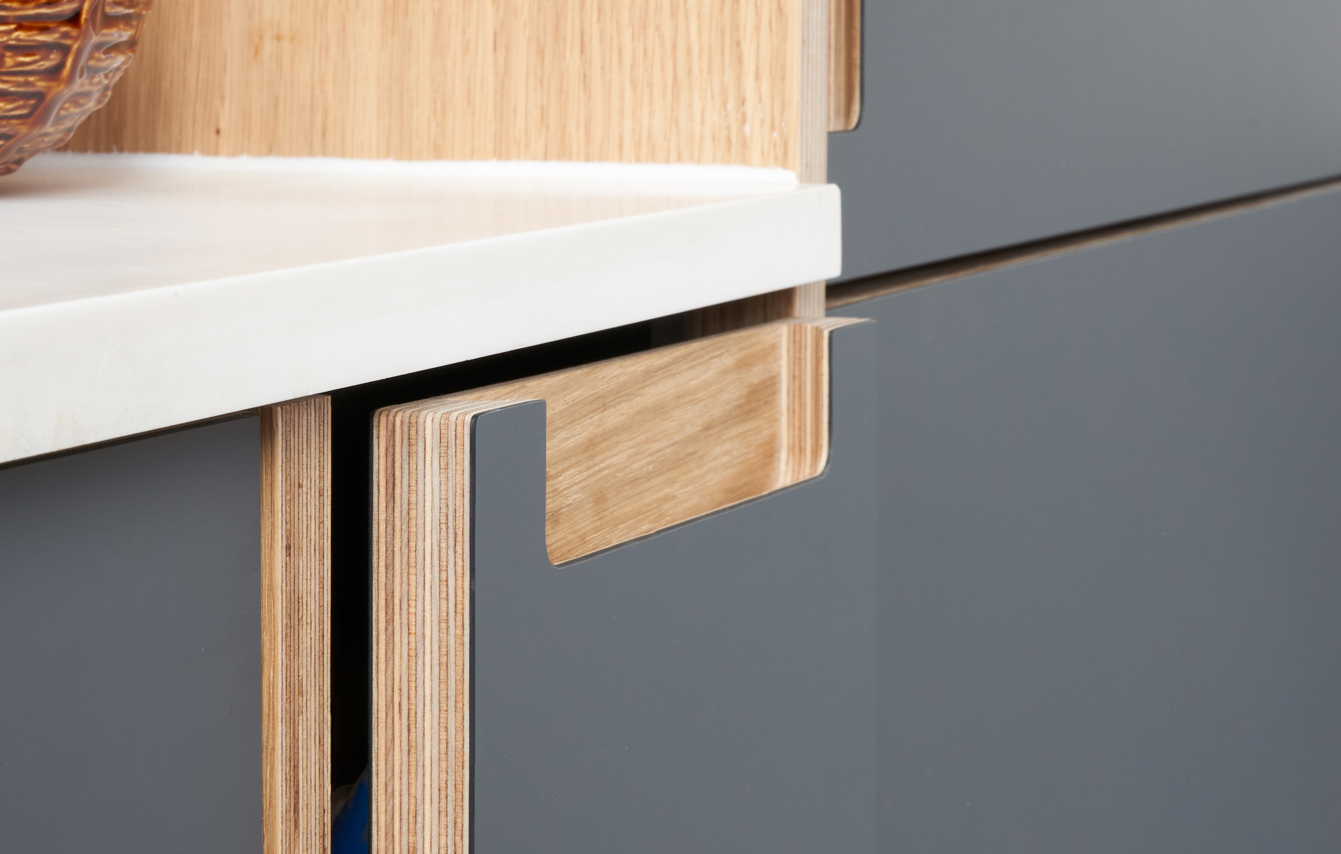 Plykea Fenix Grigio Bromo birch plywood fronts