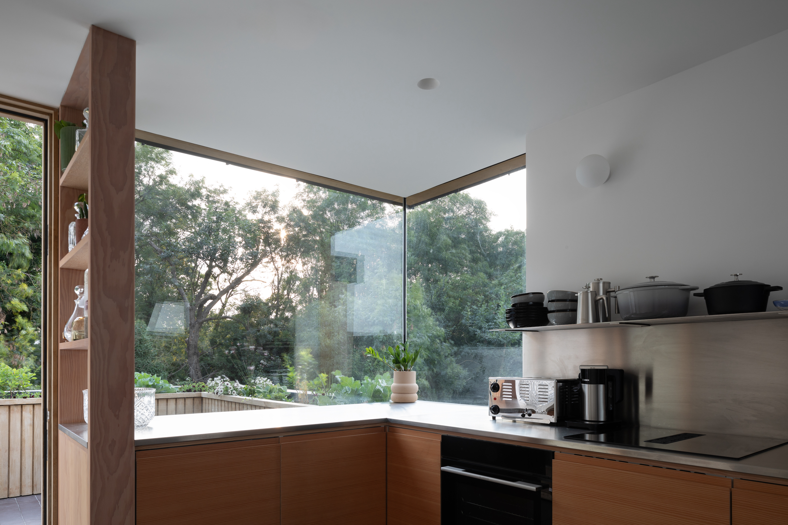 Plykea douglas fir plywood kitchen fronts with a J-Profile handle