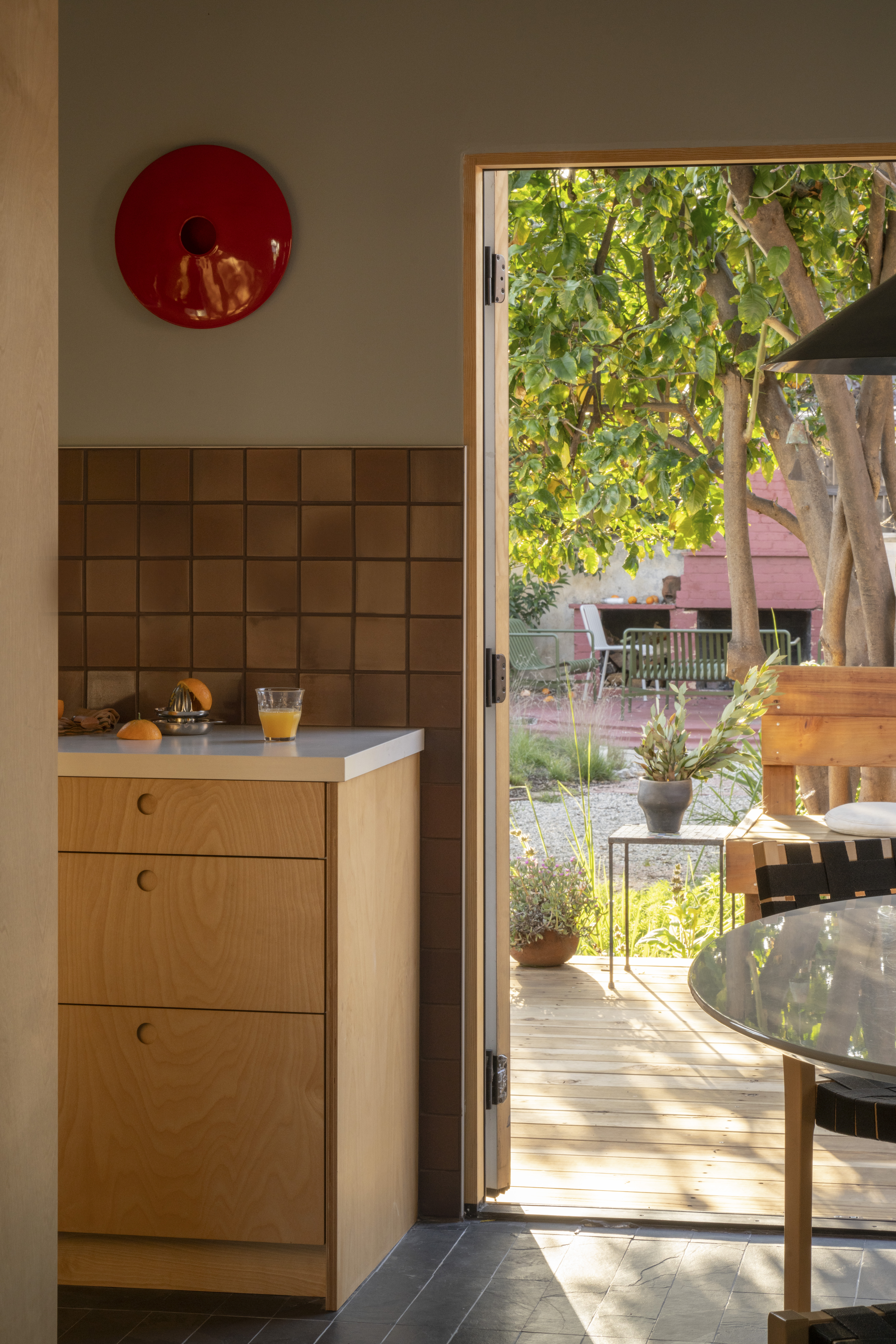 Plykea birch plywood fronts with semi-recessed circle handles