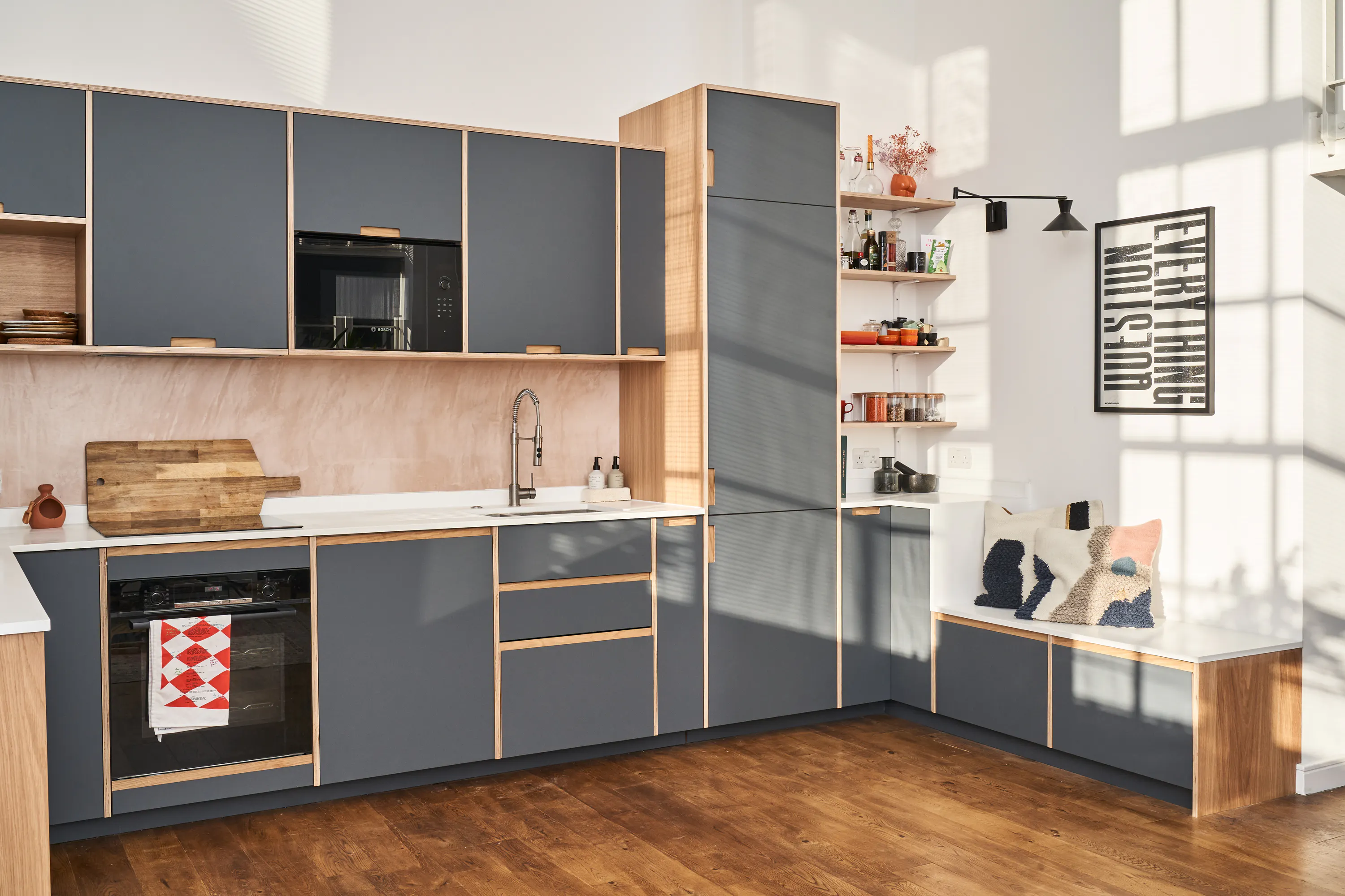 Plykea plywood kitchen fronts — installed