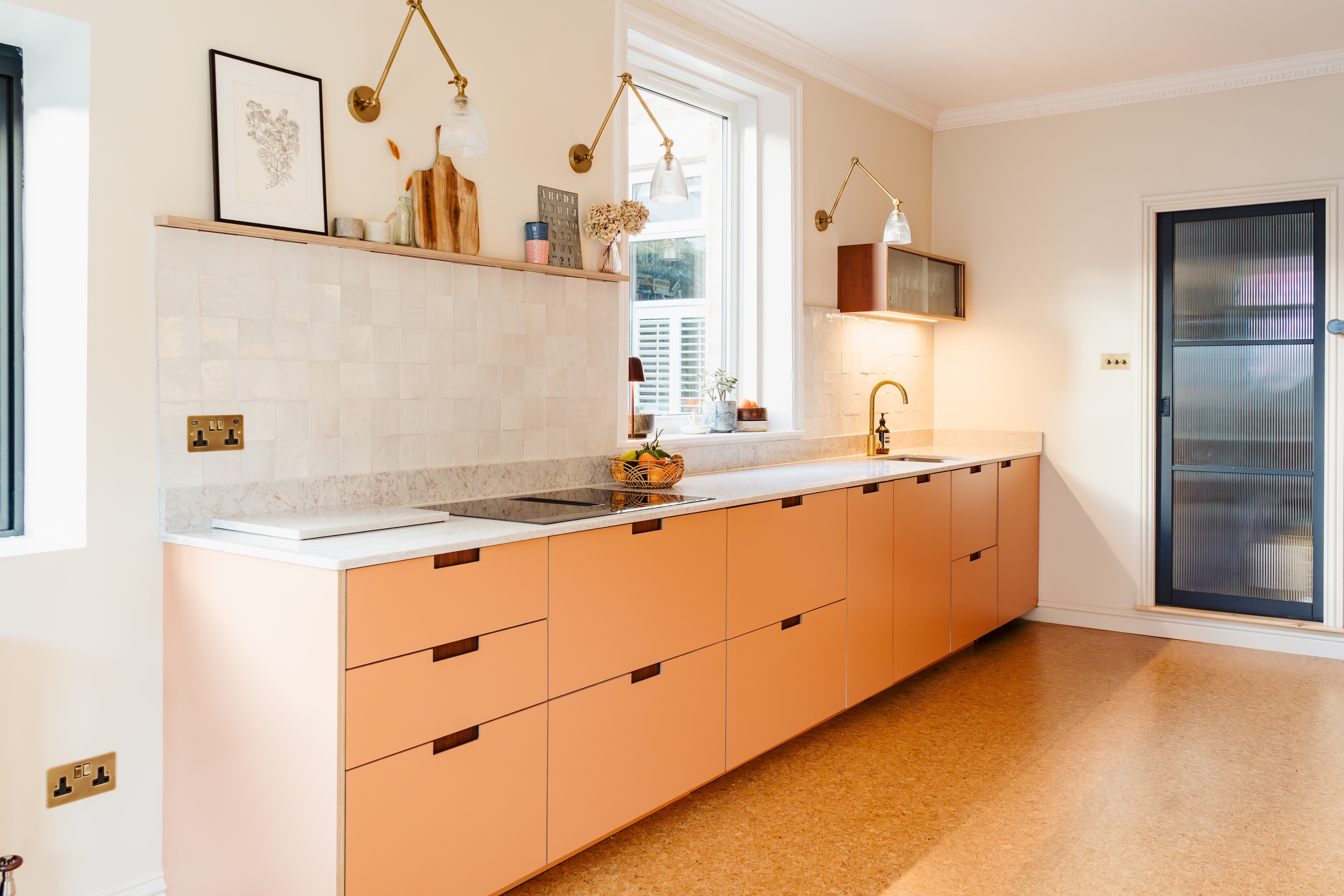 Plykea Formica Earthenware birch plywood with semi-recessed sapele handles