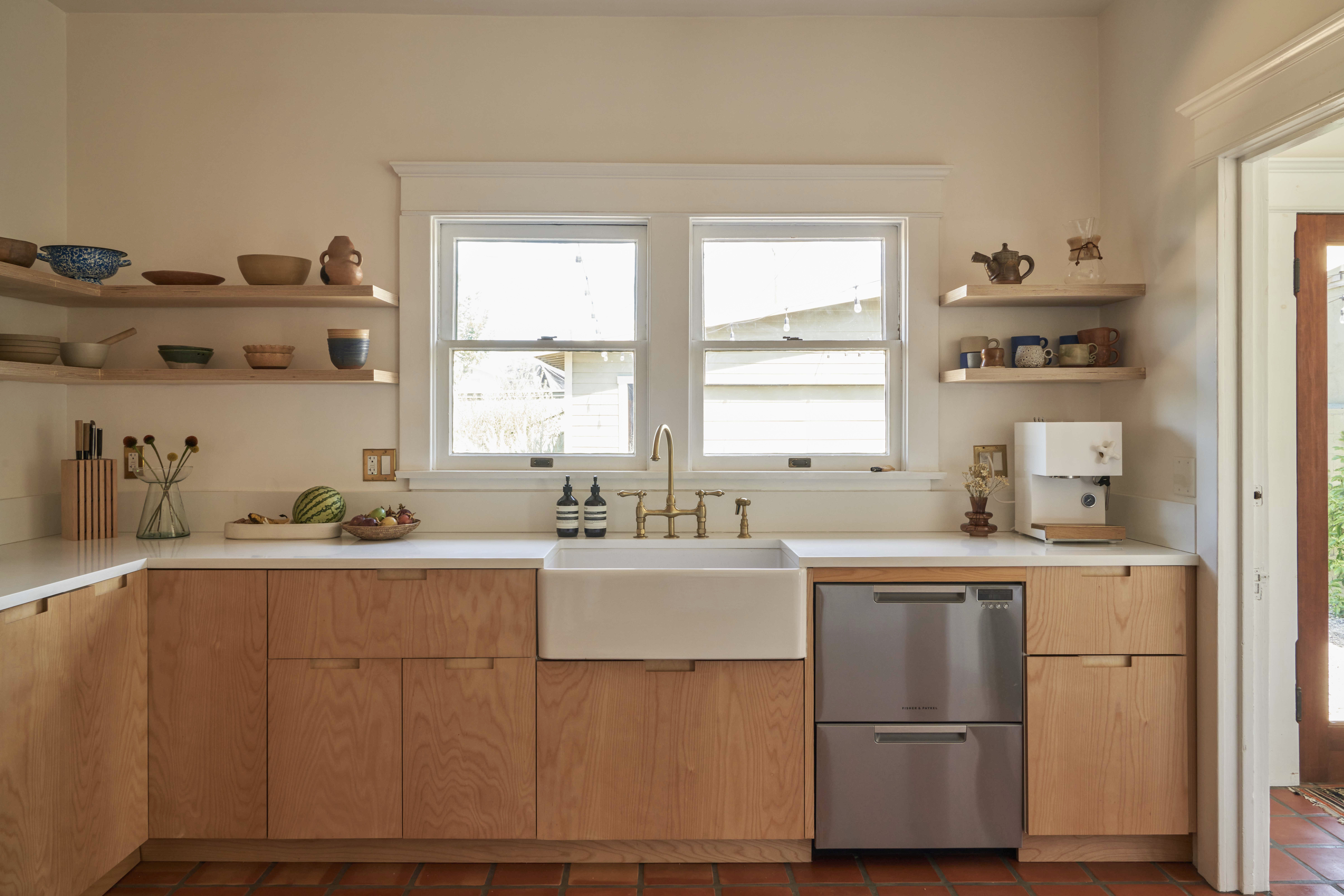 Plykea birch plywood kitchen fronts with semi-recessed handles