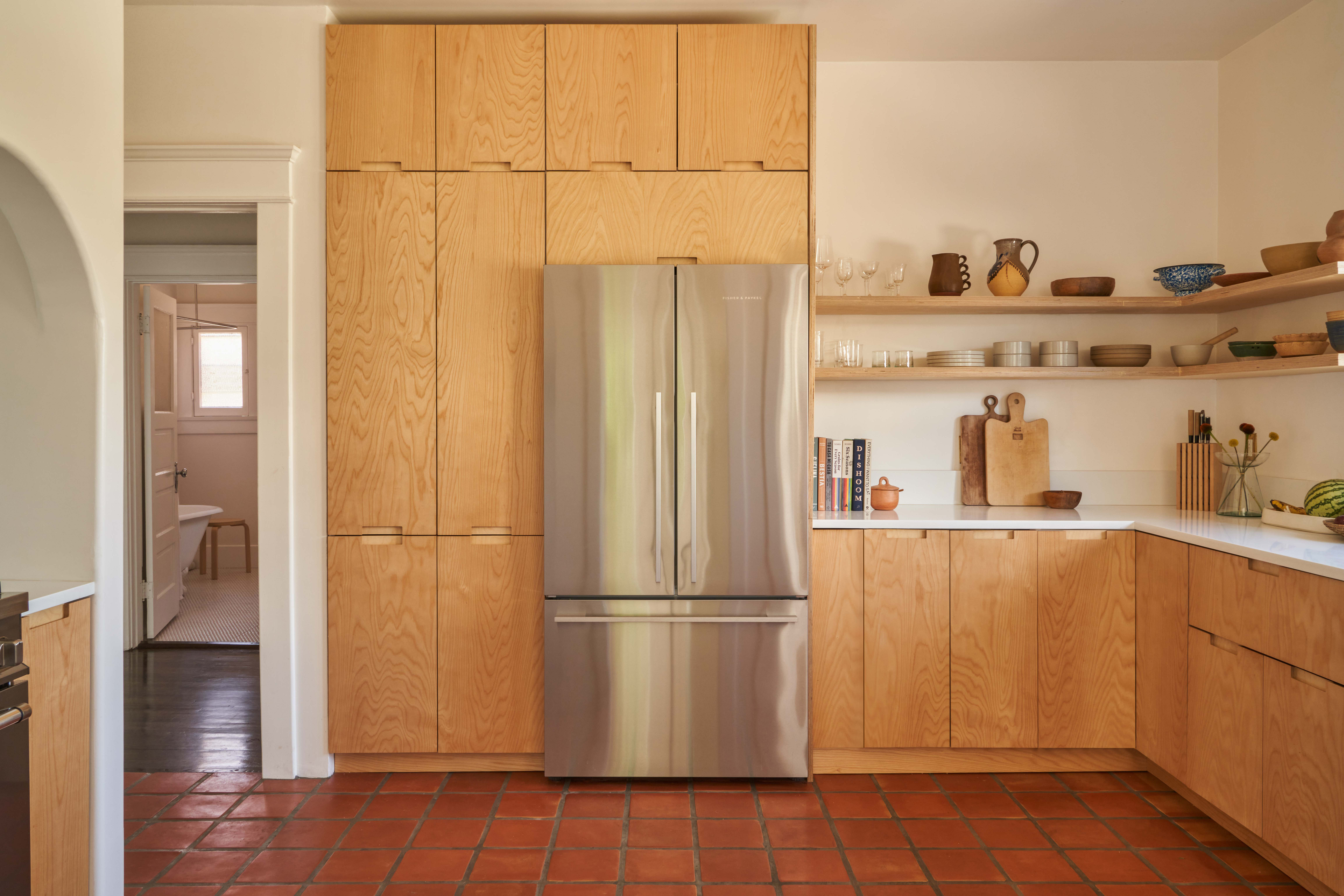 Plykea birch plywood kitchen fronts with semi-recessed handles