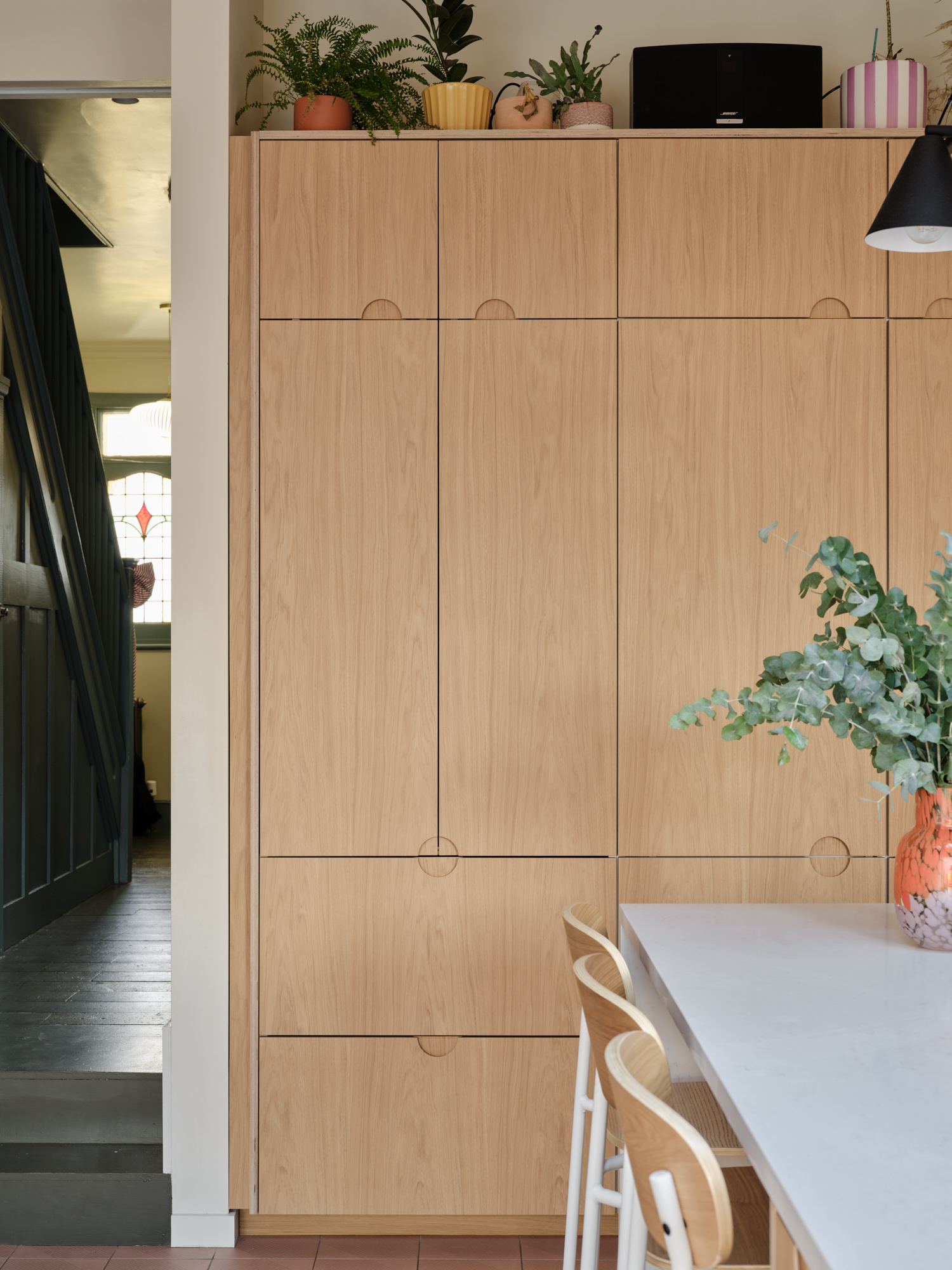 Plykea oak-veneered birch plywood kitchen fronts + pantry