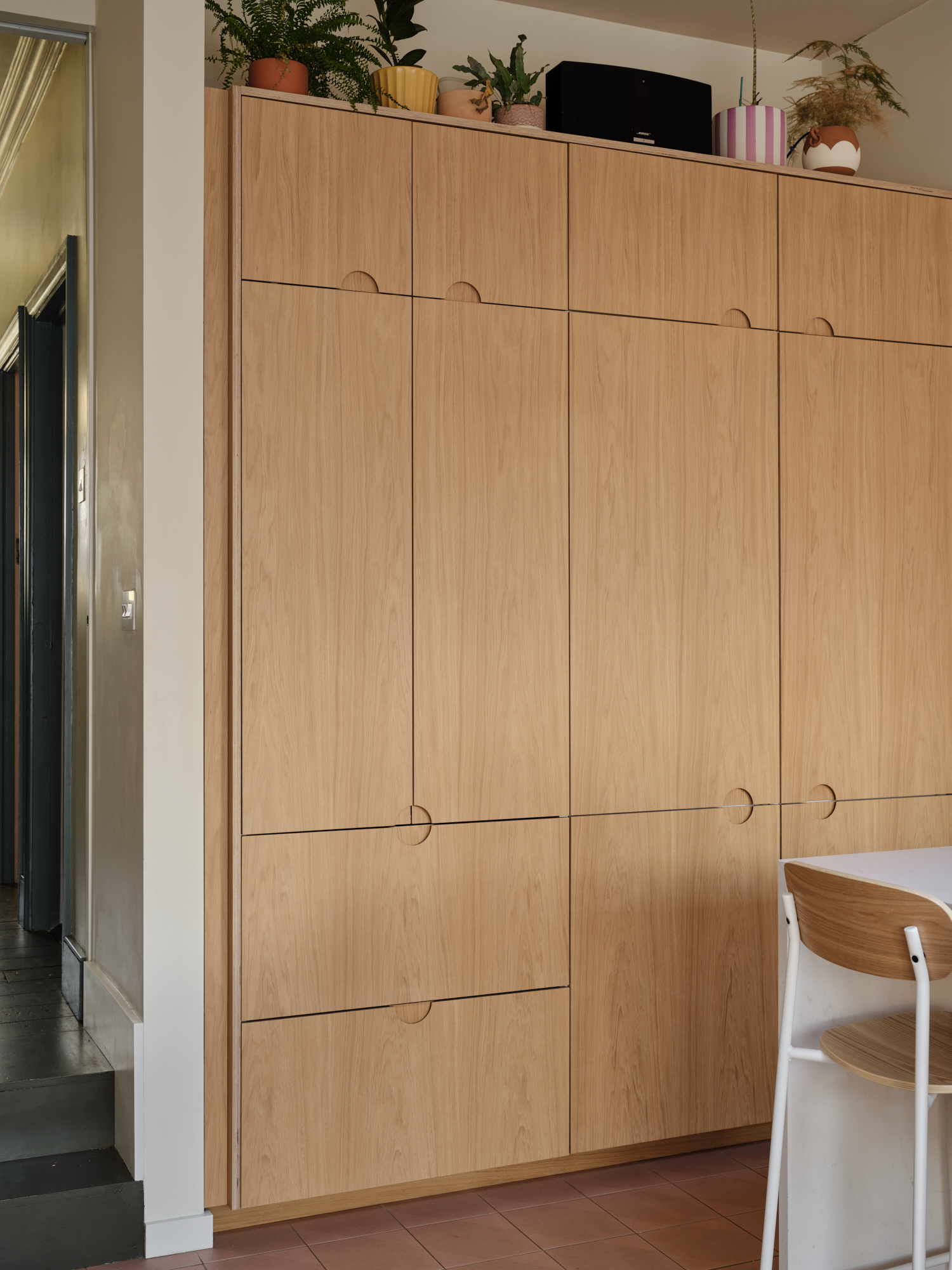 Plykea oak-veneered birch plywood kitchen fronts + pantry