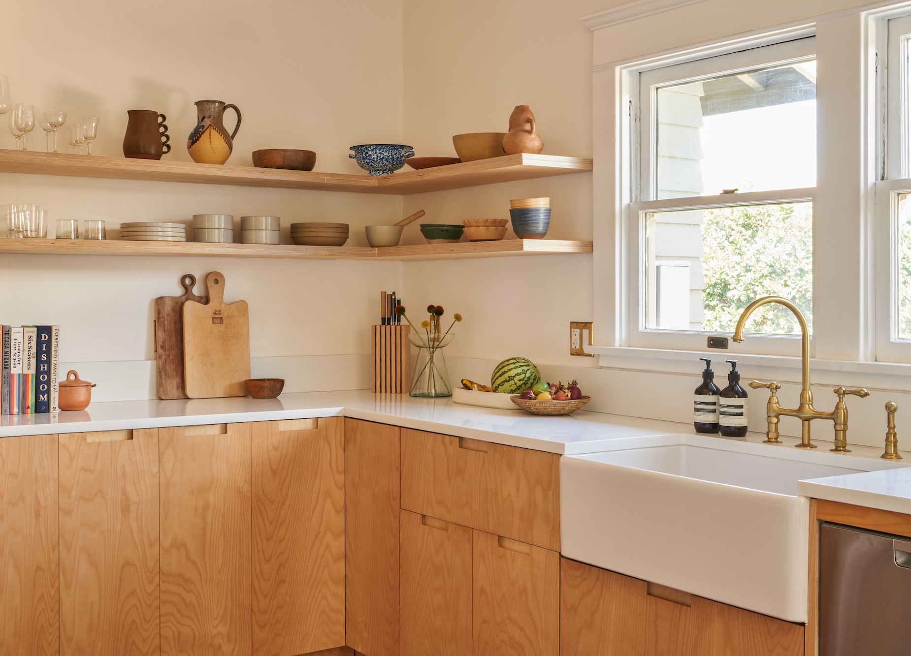 Plykea birch plywood kitchen cabinets in a 1911 Craftsman bungalow in Los Angeles