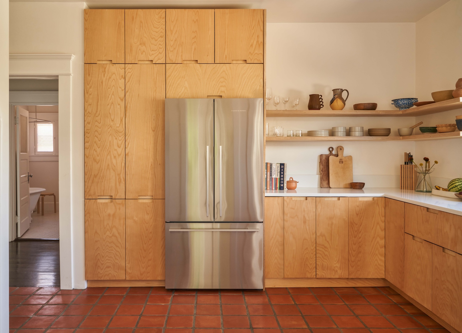 Plykea birch plywood kitchen cabinets in a 1911 Craftsman bungalow in Los Angeles