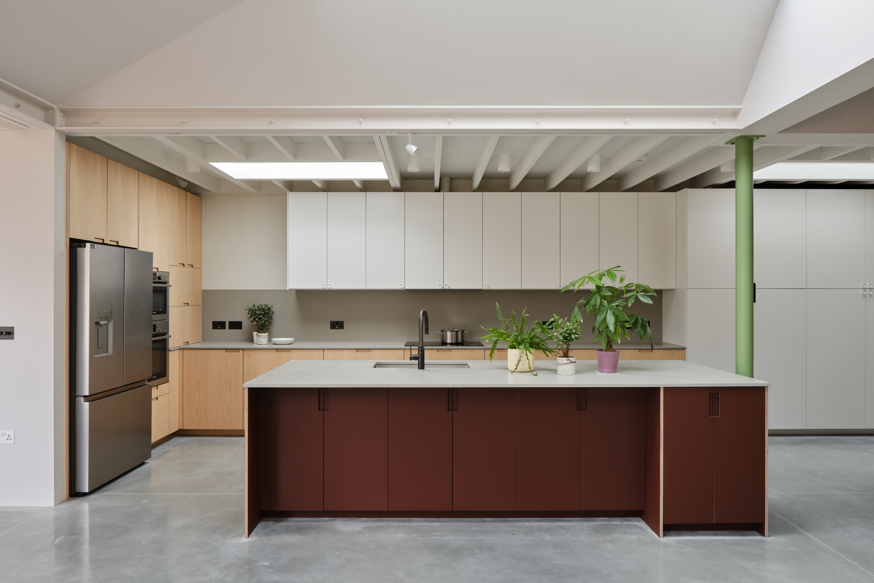 Plykea burgundy Fenix Rosso Jaipur faced birch plywood kitchen fronts