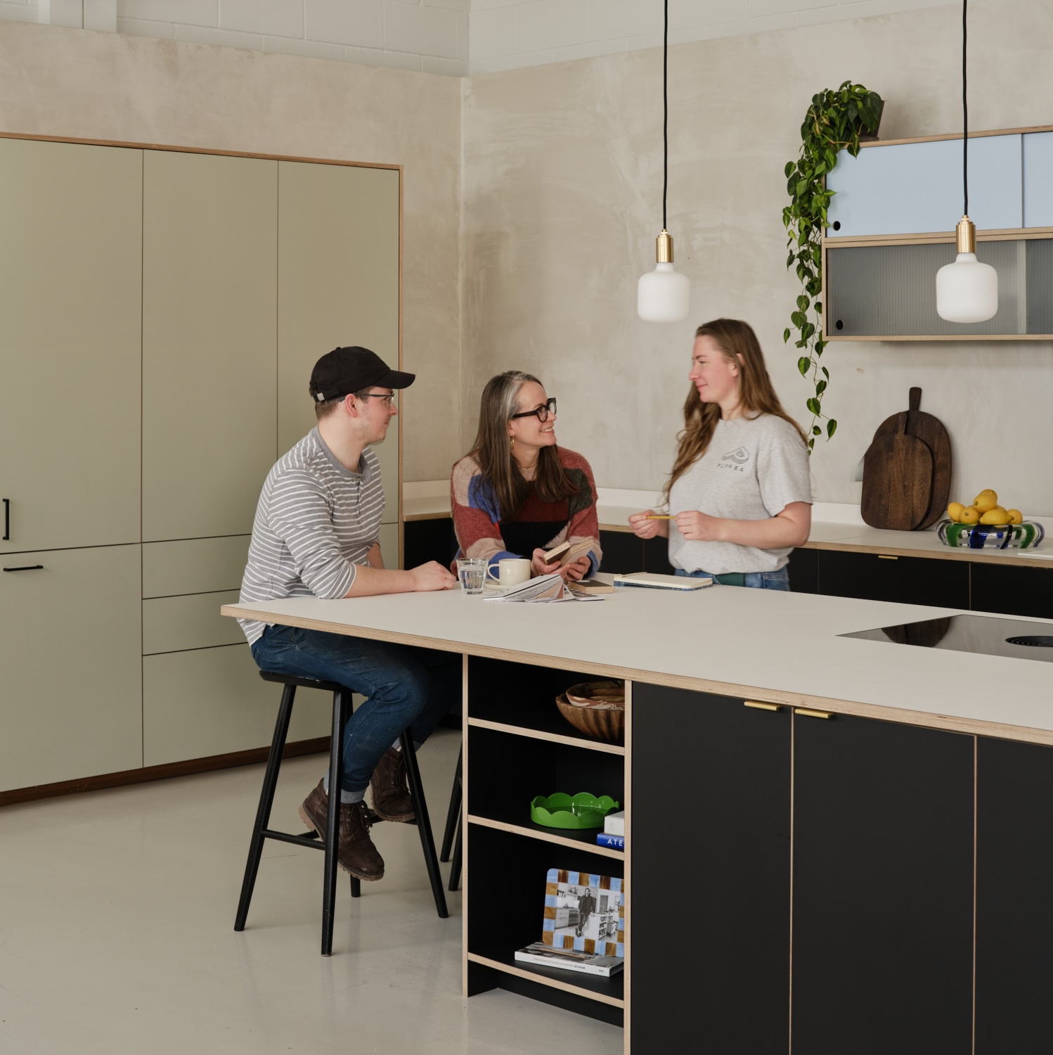 Plykea London plywood kitchen showroom