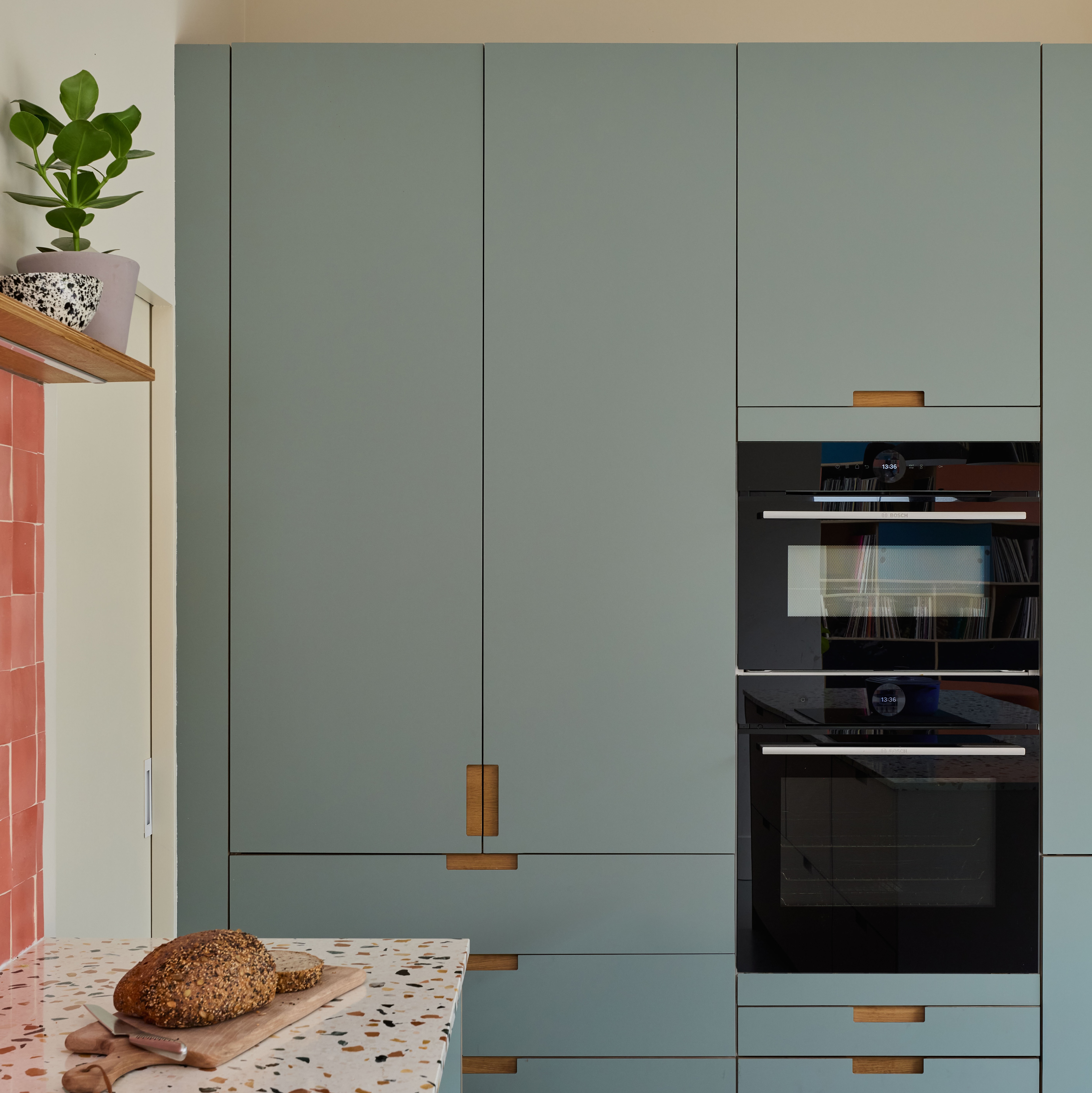 Plykea Fenix Bloom Verde Kitami double doored 1000mm kitchen pantry