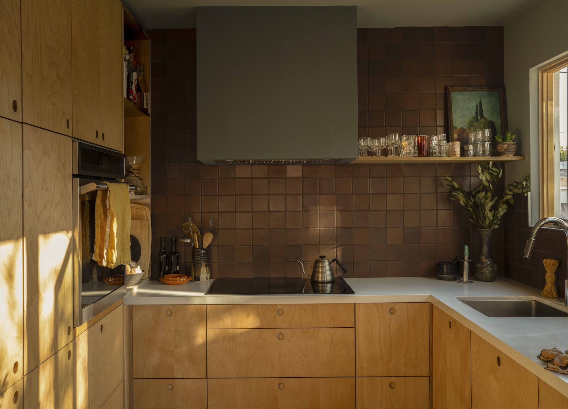 Plykea birch plywood fronts with circular handles 