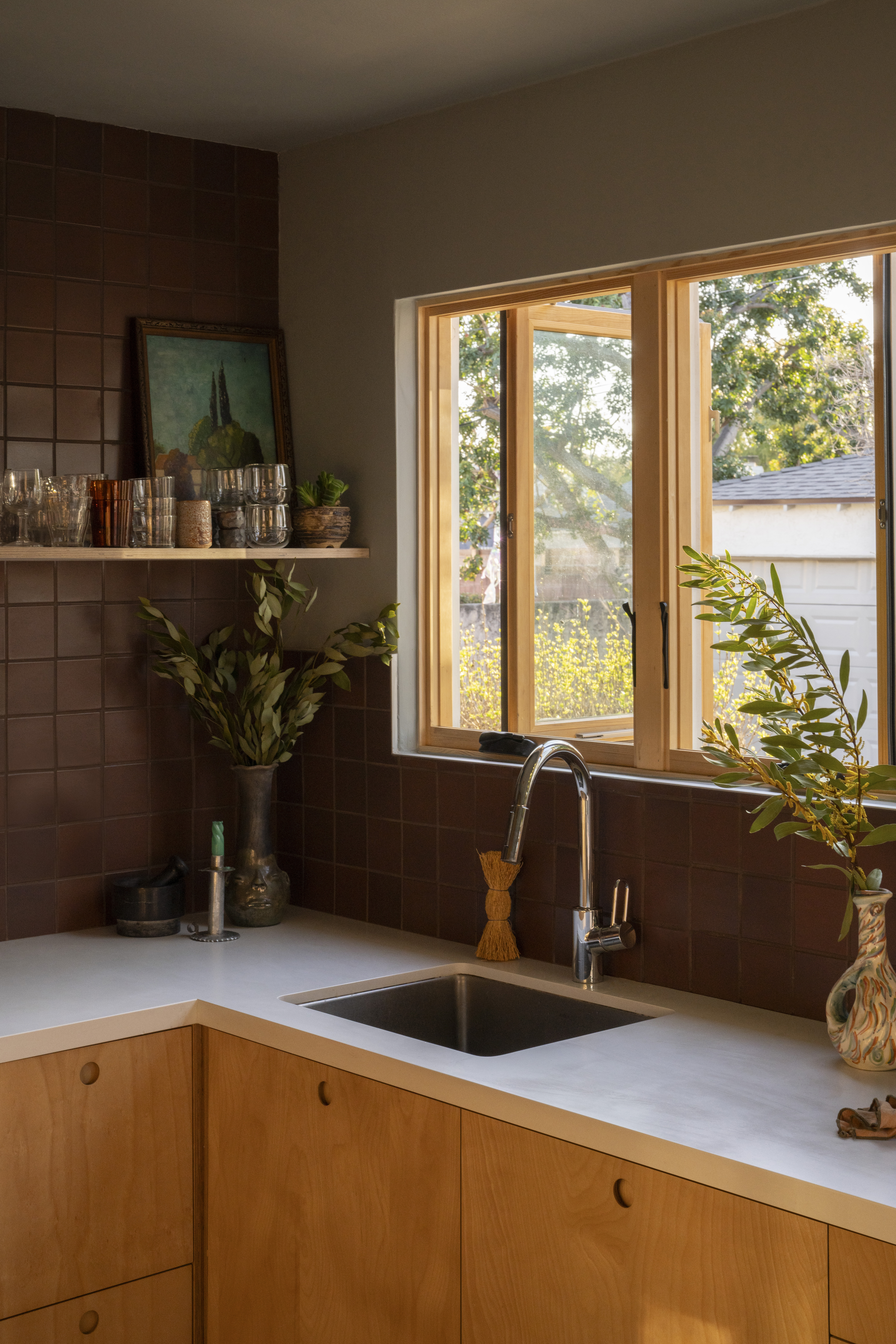 Plykea birch plywood fronts with circular handles 