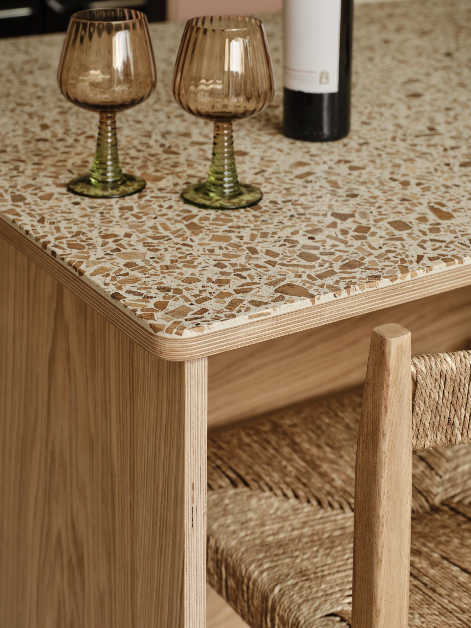 Plykea oak plywood kitchen island 