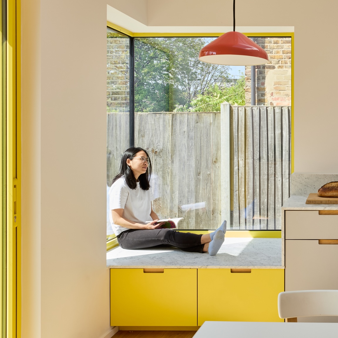 Plykea Formica plywood bench seating