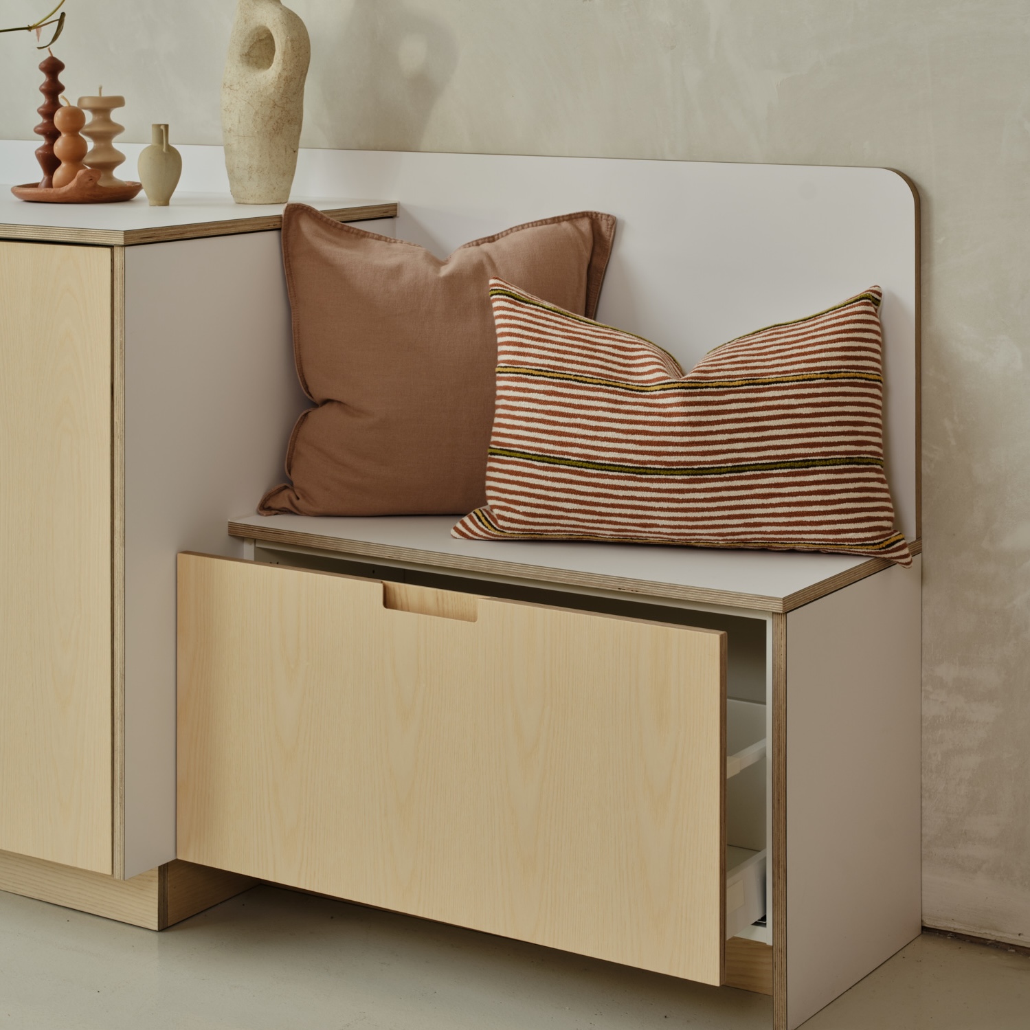 Plykea ash plywood bench seating