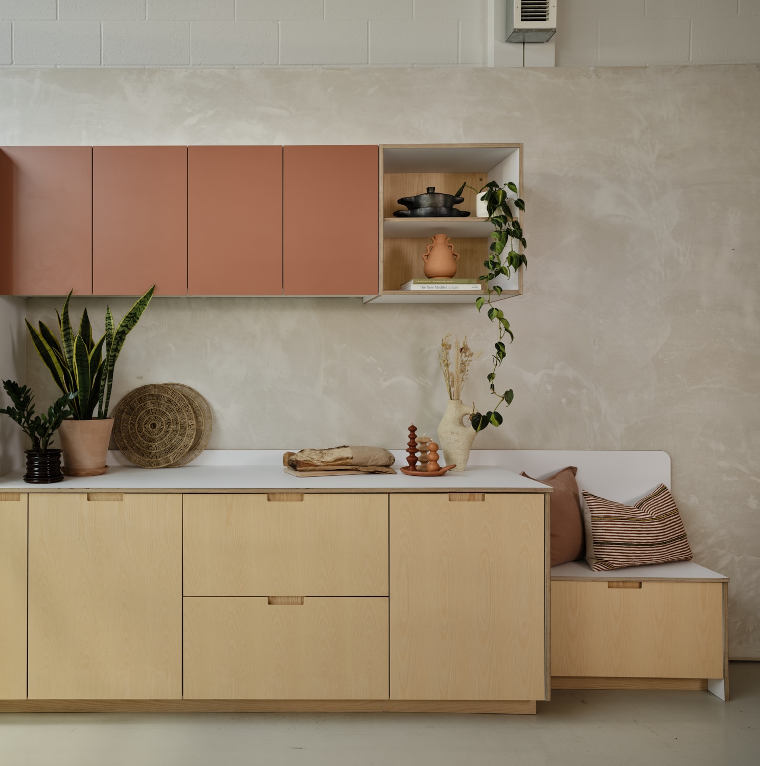 Plykea ash plywood bench seating