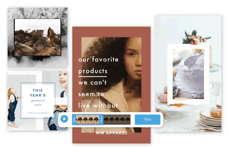 Video design templates made in PicMonkey using stock vids