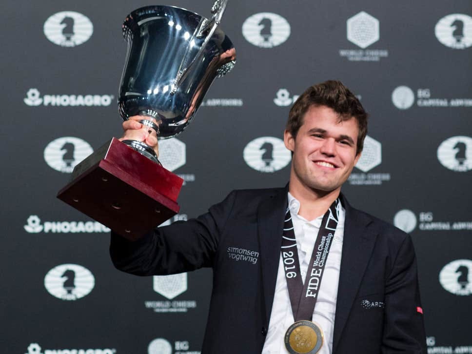 Magnus winning the 2016 World Chess Championship in New York