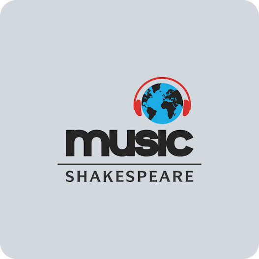 Shakespeare Music logo on an eggshell colored background