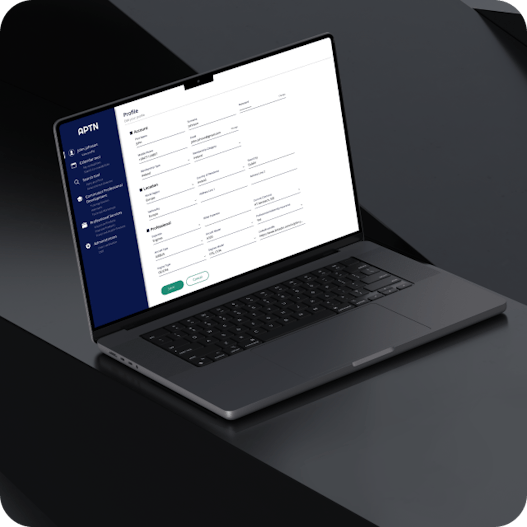 A management software displayed on a laptop