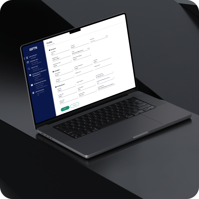 A management software displayed on a laptop