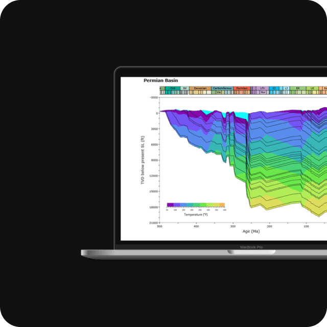 A laptop showing a graph of geographical data