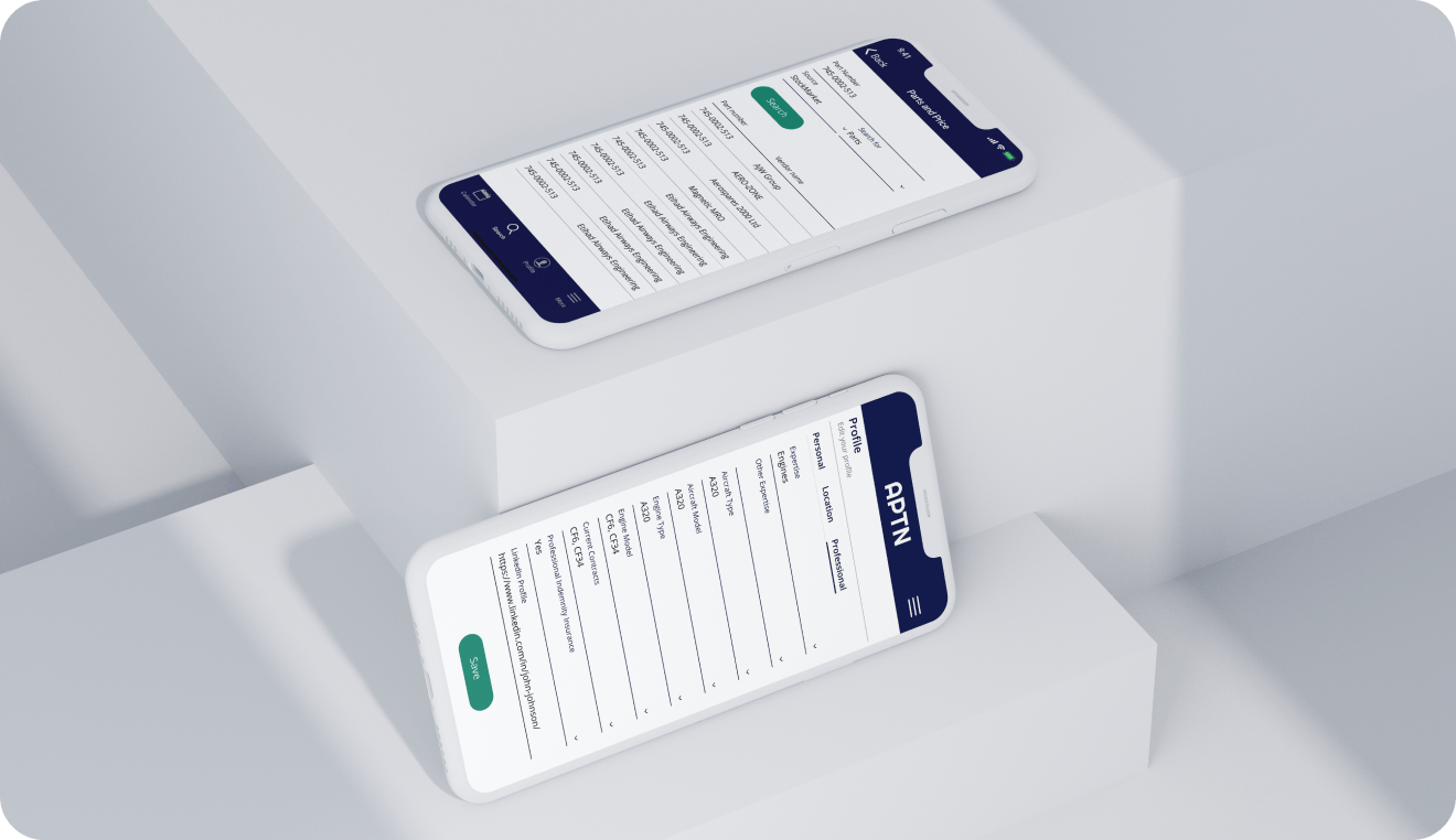 A management software displaying a form on 2 mobile devices